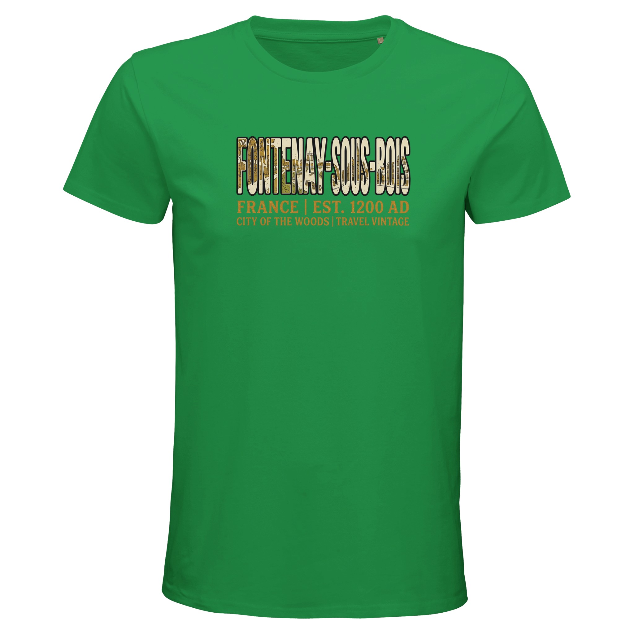 T-shirt Fontenay-sous-Bois homme bio ajusté ville T-shirt Fontenay-sous-Bois homme bio ajusté ville