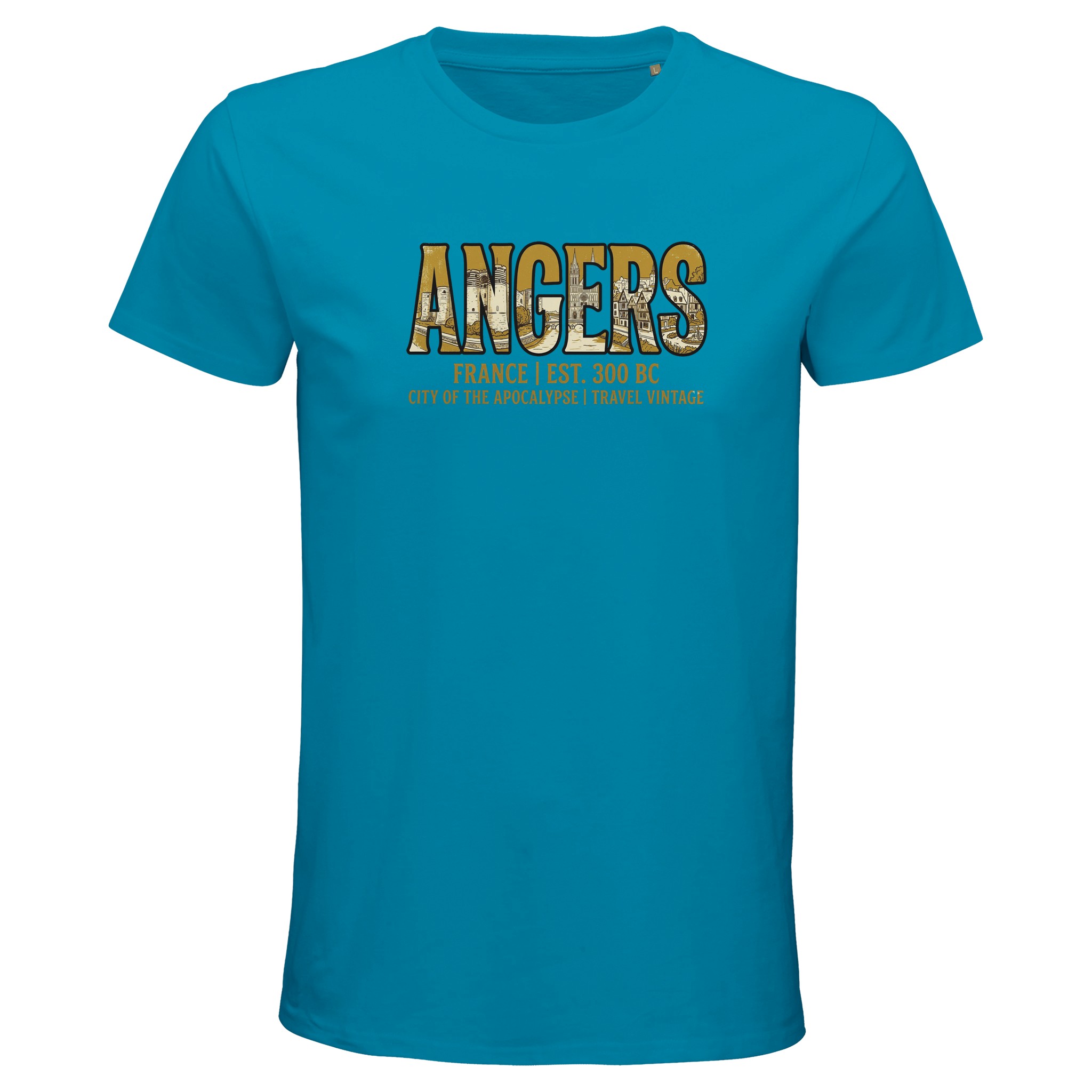 T-shirt Angers homme bio ajusté ville française T-shirt Angers homme bio ajusté ville française