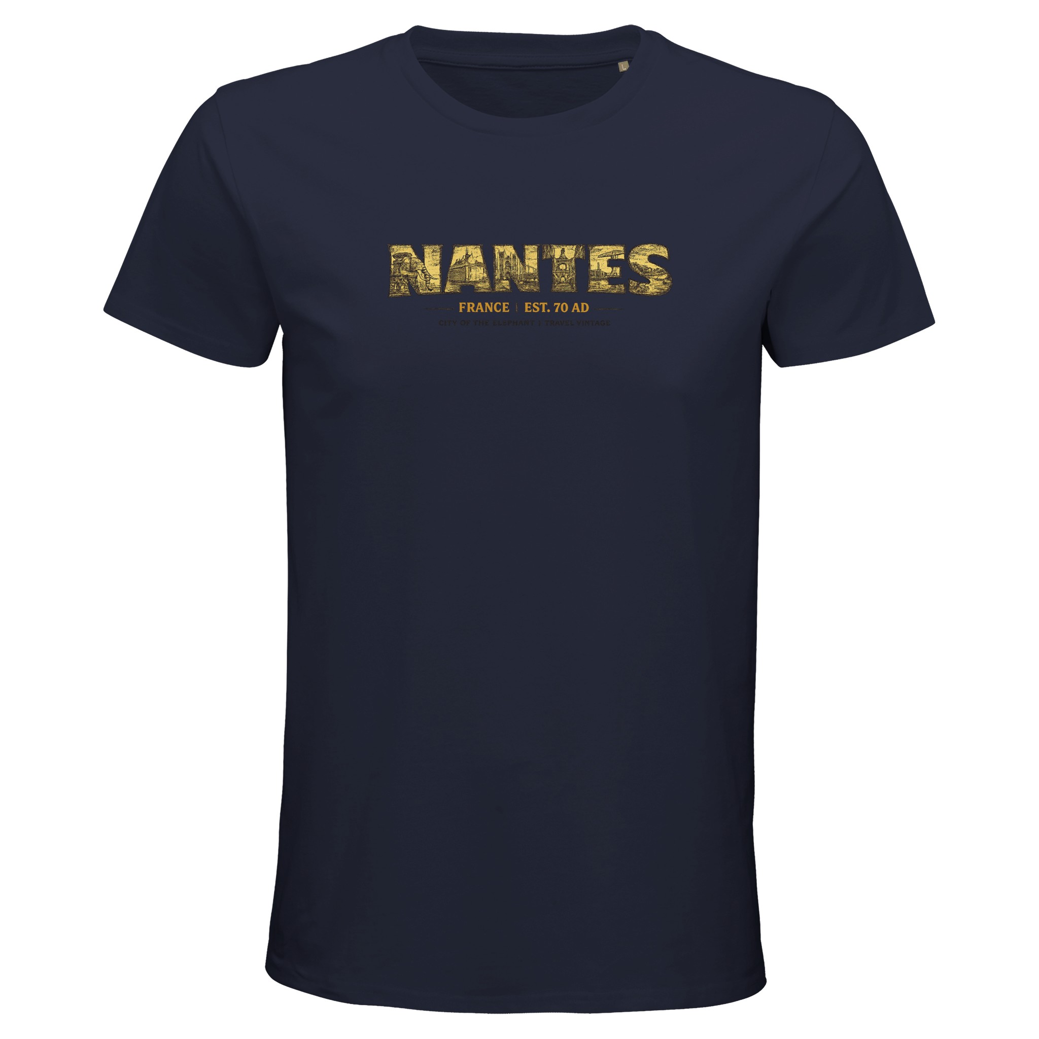T-shirt Nantes homme bio ajusté ville française T-shirt Nantes homme bio ajusté ville française