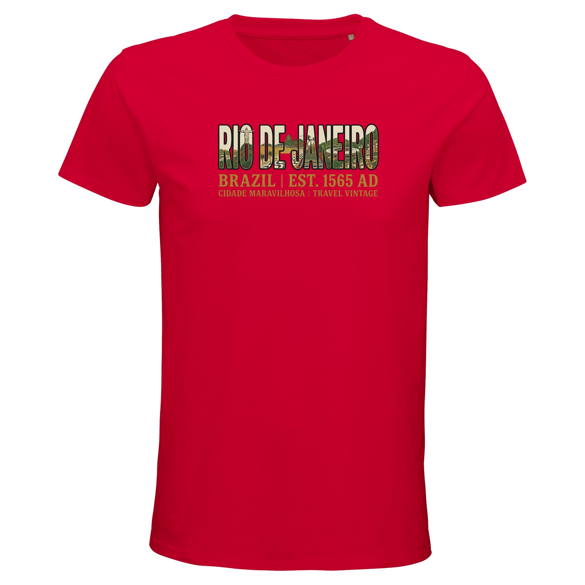 T-shirt Rio de Janeiro homme bio ajusté T-shirt Rio de Janeiro homme bio ajusté, coloris Rouge