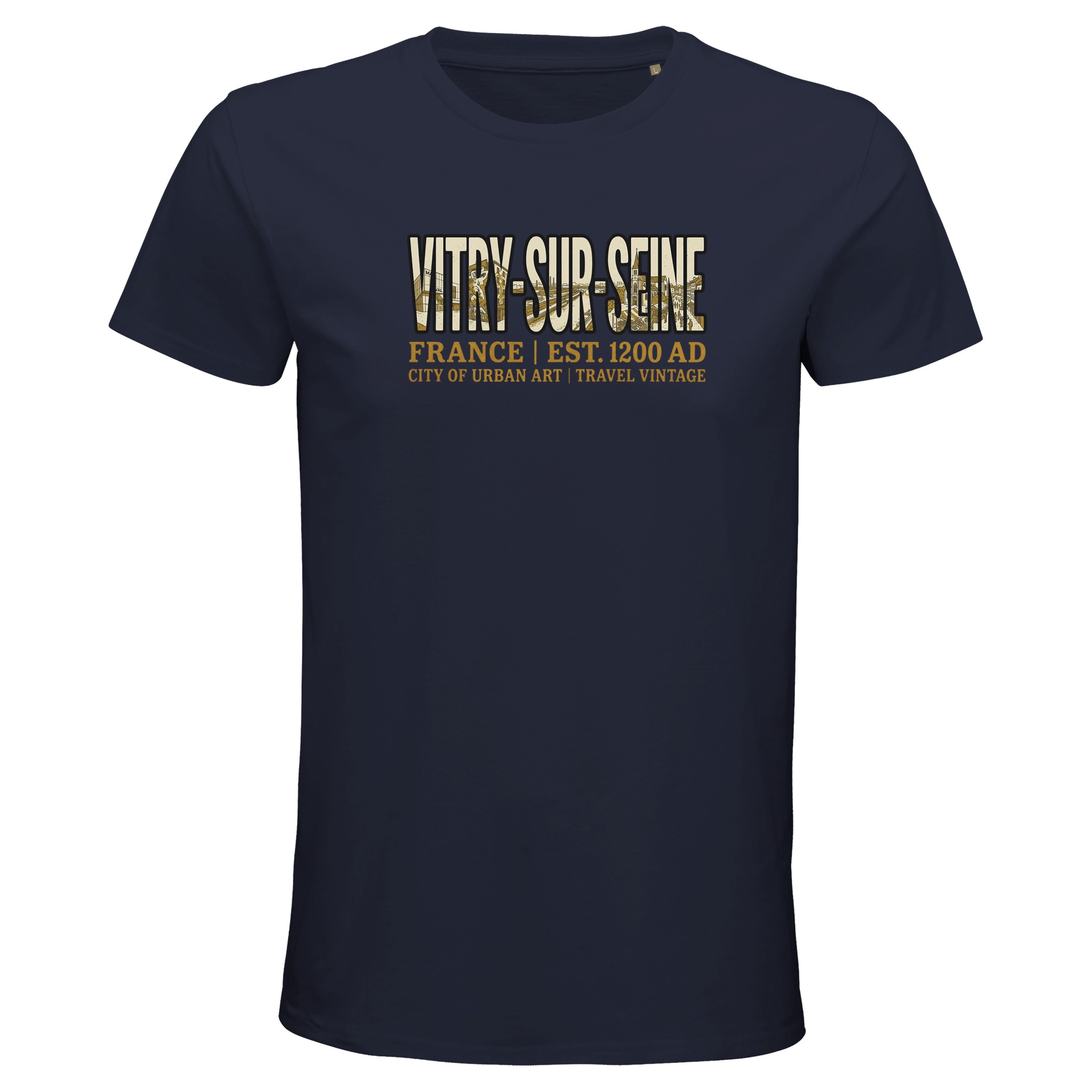 T-shirt Vitry-sur-Seine homme bio ajusté urbain T-shirt Vitry-sur-Seine homme bio ajusté urbain