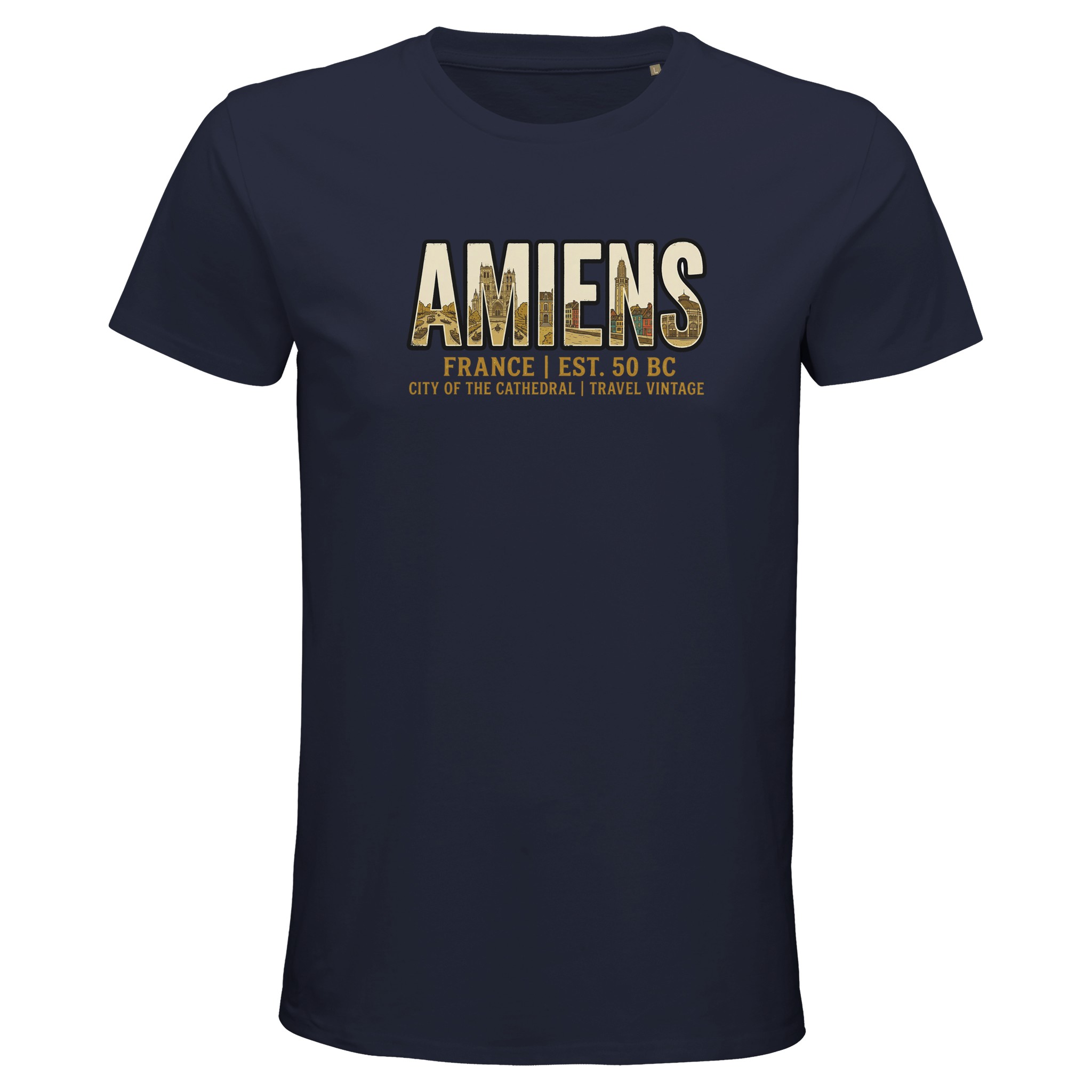 T-shirt Amiens homme bio ajusté ville française T-shirt Amiens homme bio ajusté ville française