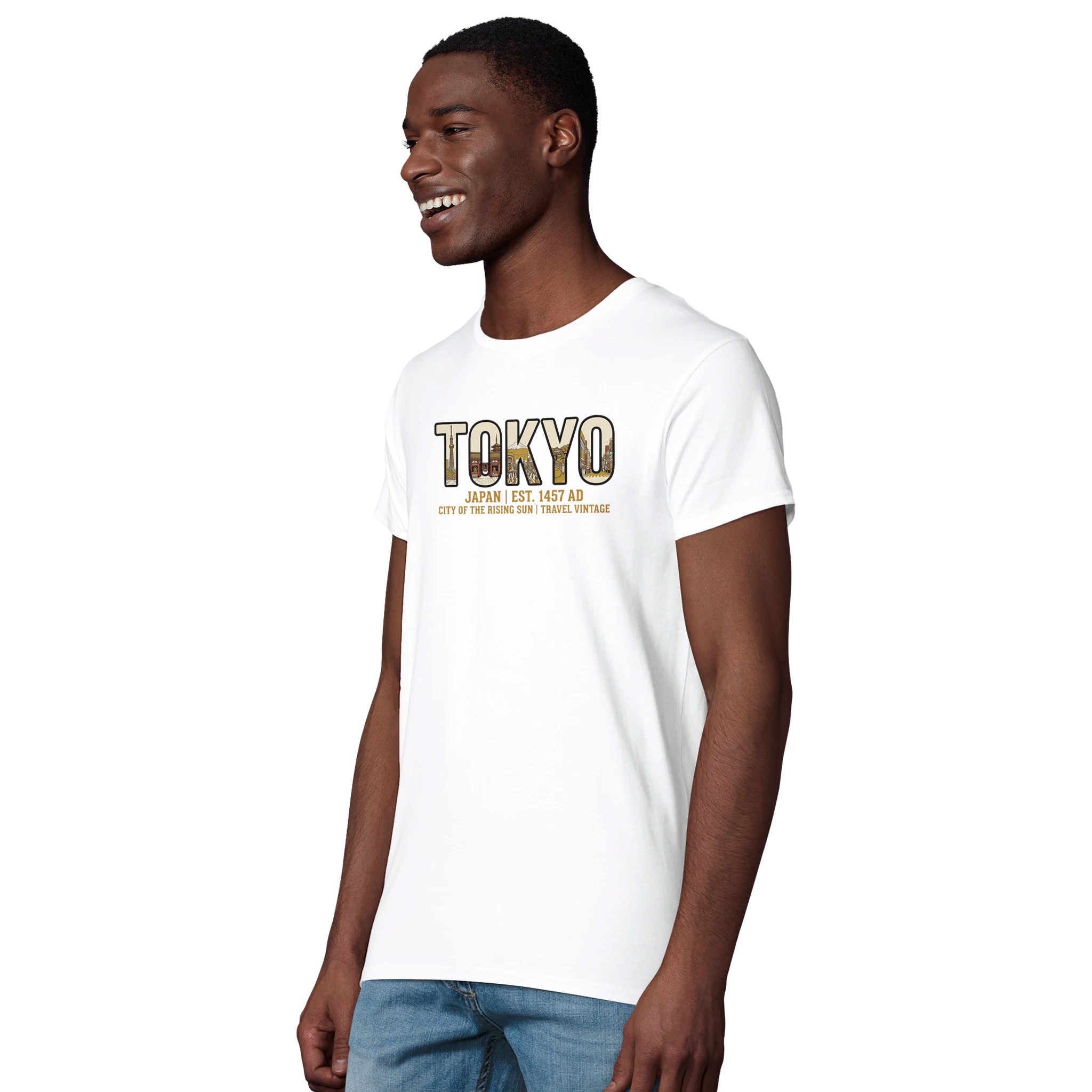 T-shirt Tokyo homme bio ajusté ville du soleil levant T-shirt Tokyo homme bio ajusté ville du soleil levant