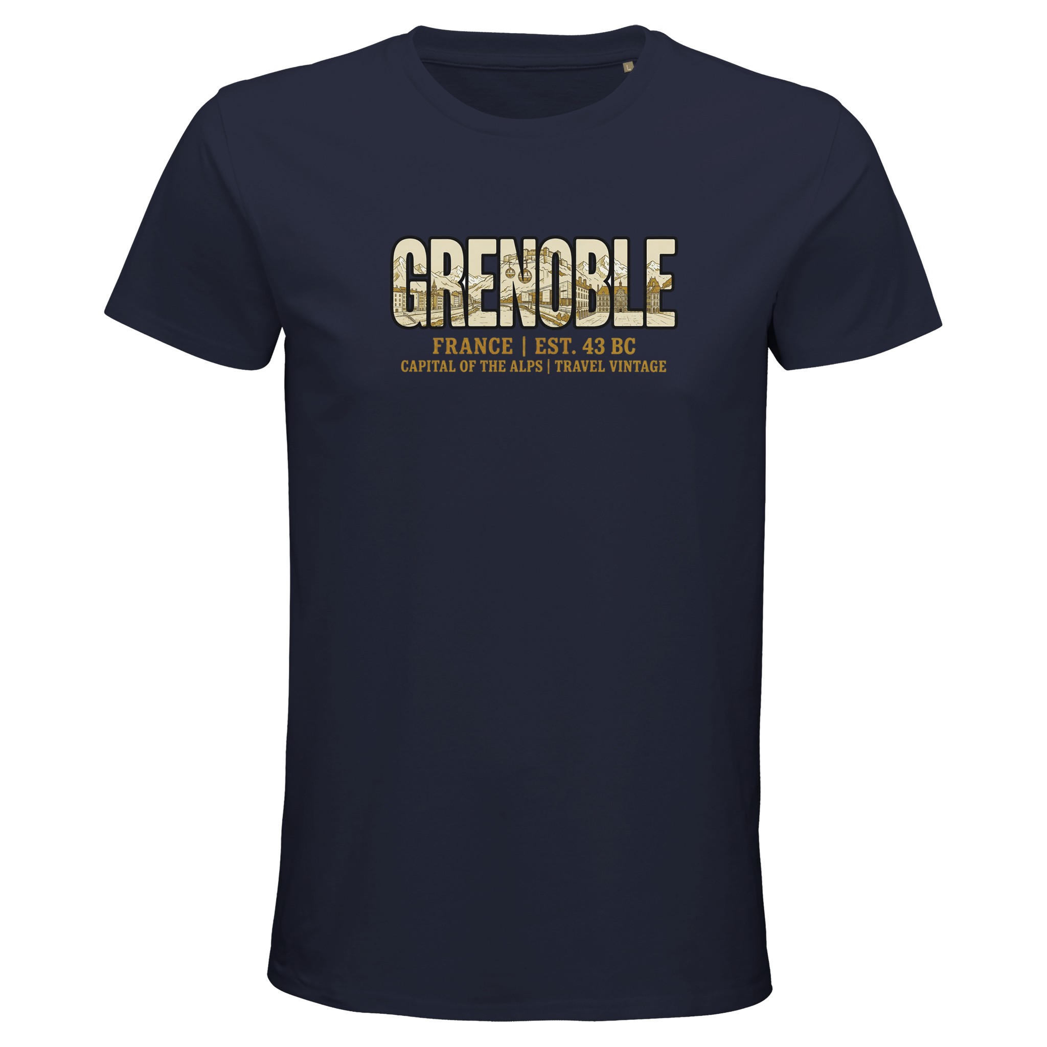 T-shirt Grenoble homme bio ajusté ville éco-responsable T-shirt Grenoble homme bio ajusté ville éco-responsable