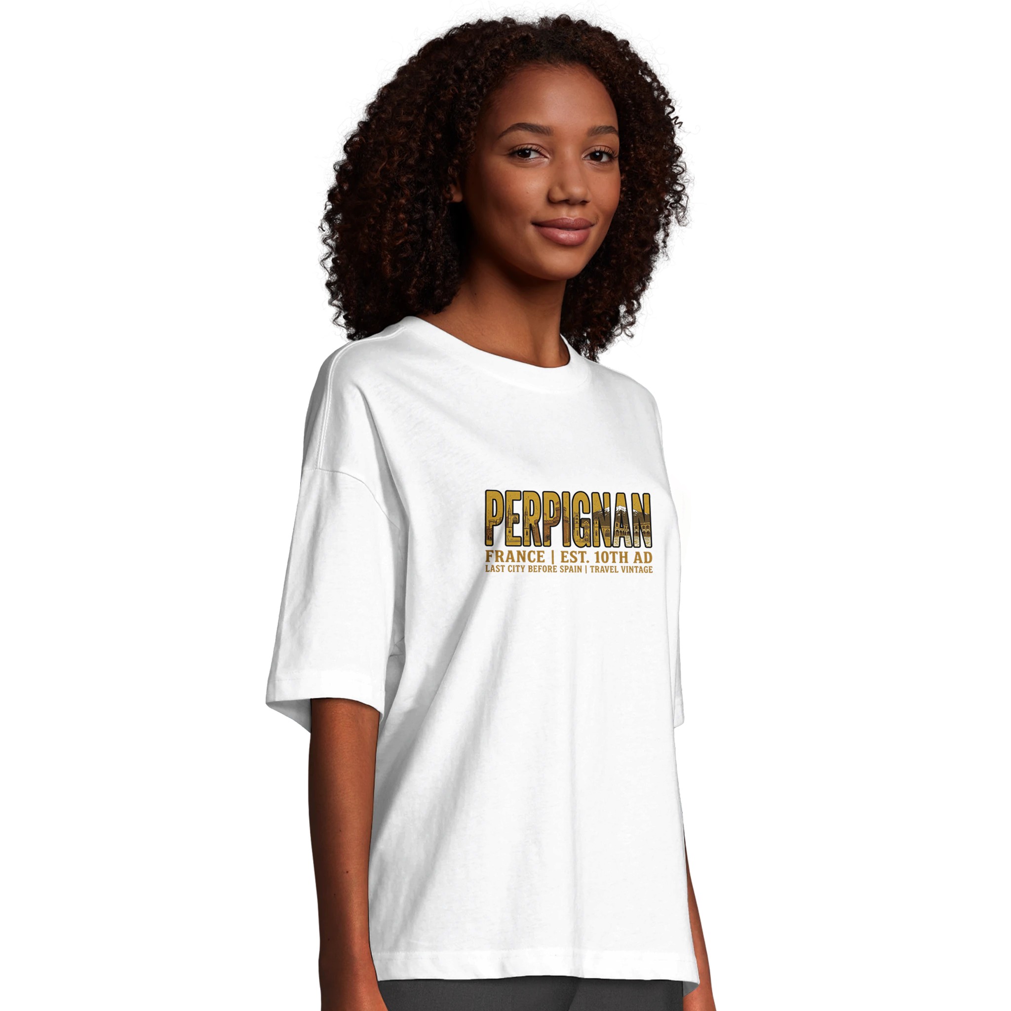 T-shirt Perpignan femme ample coton bio ville T-shirt Perpignan femme ample coton bio ville