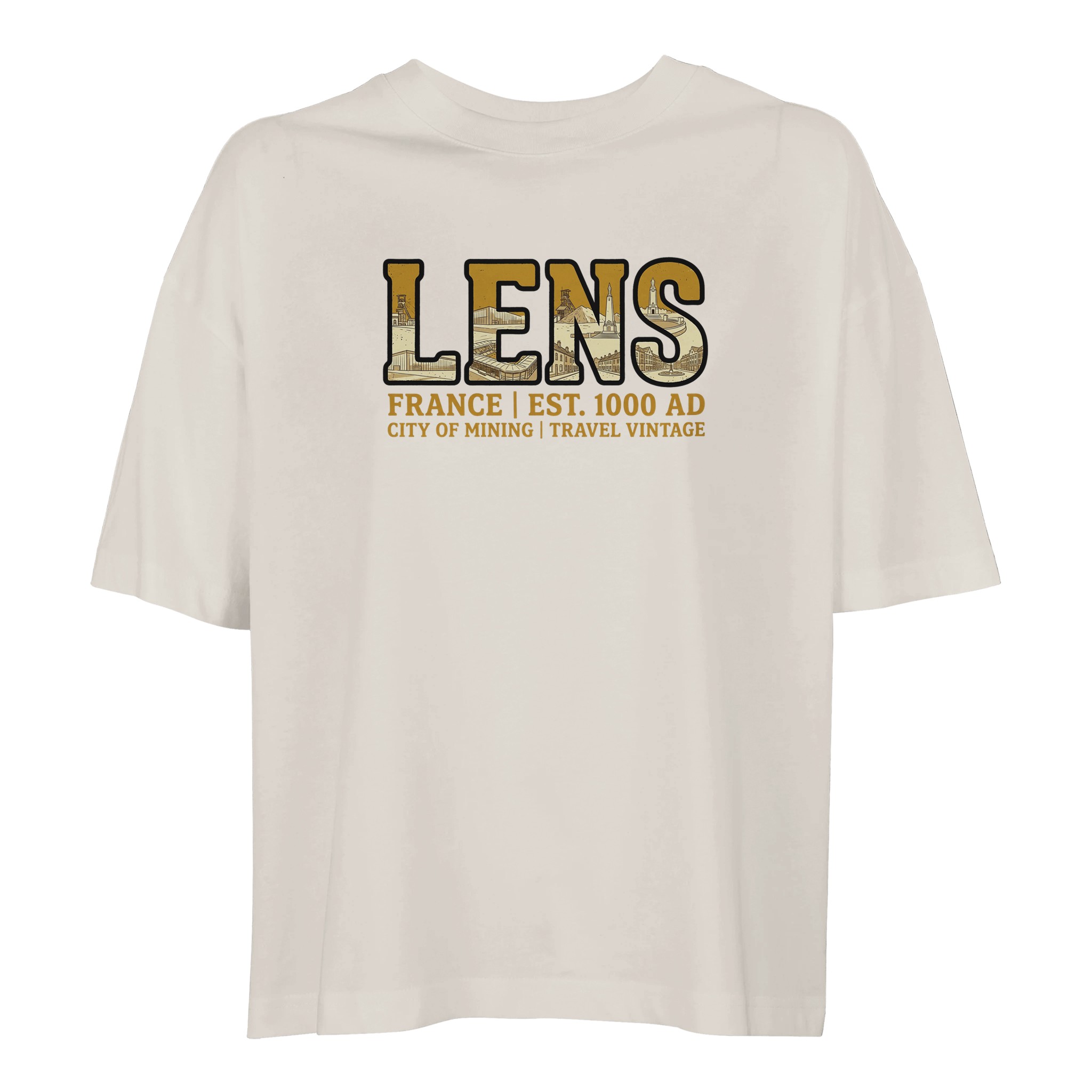 T-shirt Lens femme ample coton bio ville minière T-shirt Lens femme ample coton bio ville minière