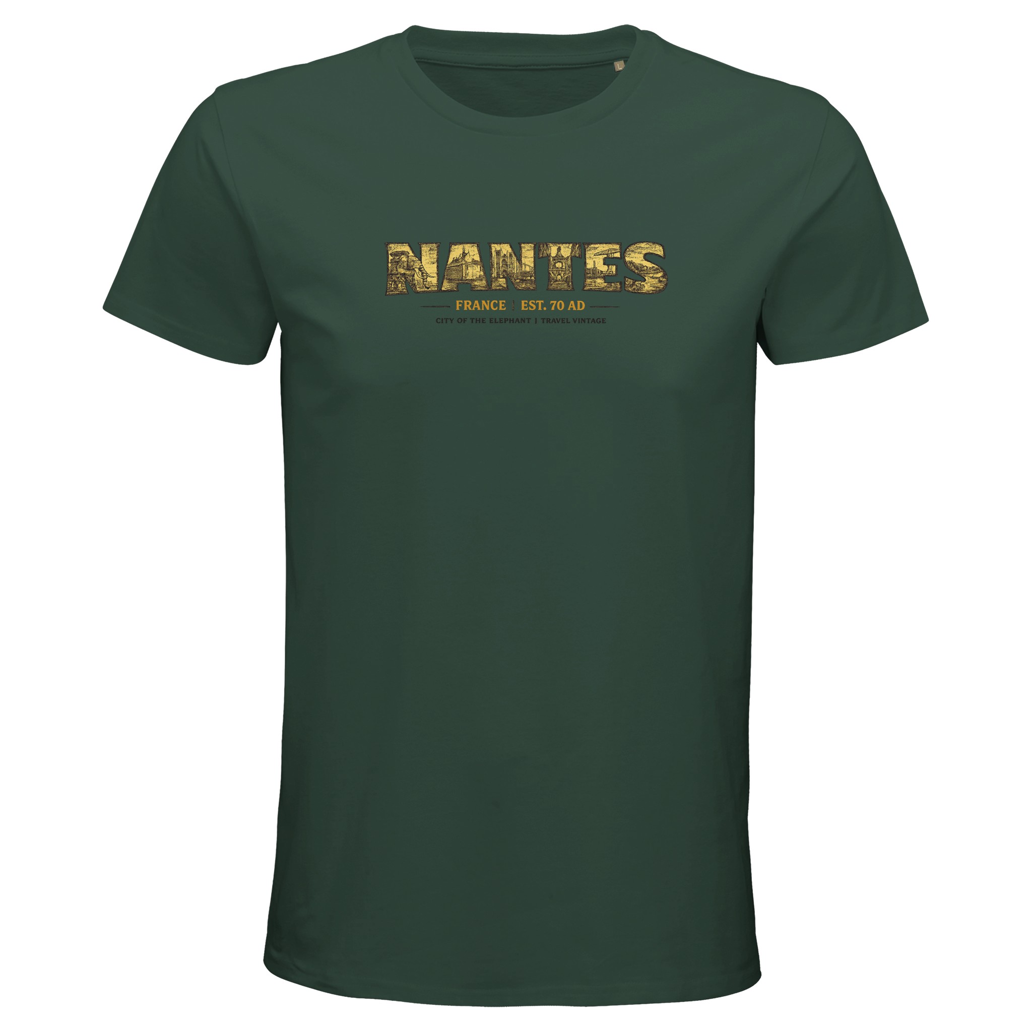 T-shirt Nantes homme bio ajusté ville française T-shirt Nantes homme bio ajusté ville française