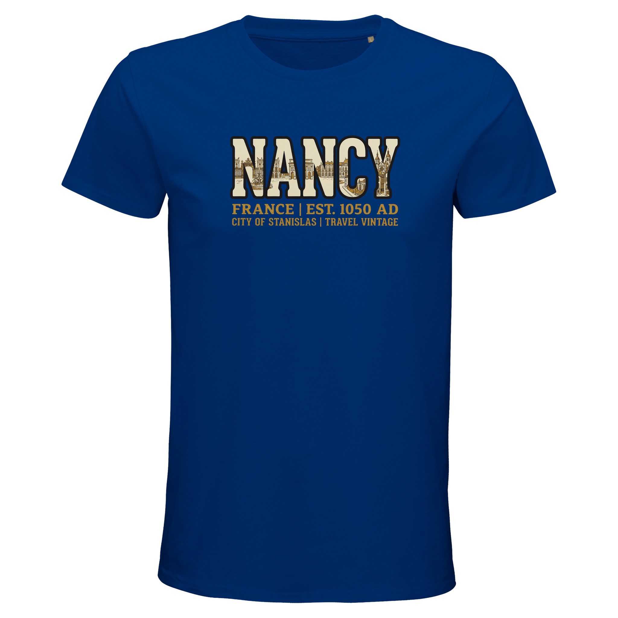 T-shirt Nancy homme bio ajusté ville française T-shirt Nancy homme bio ajusté ville française