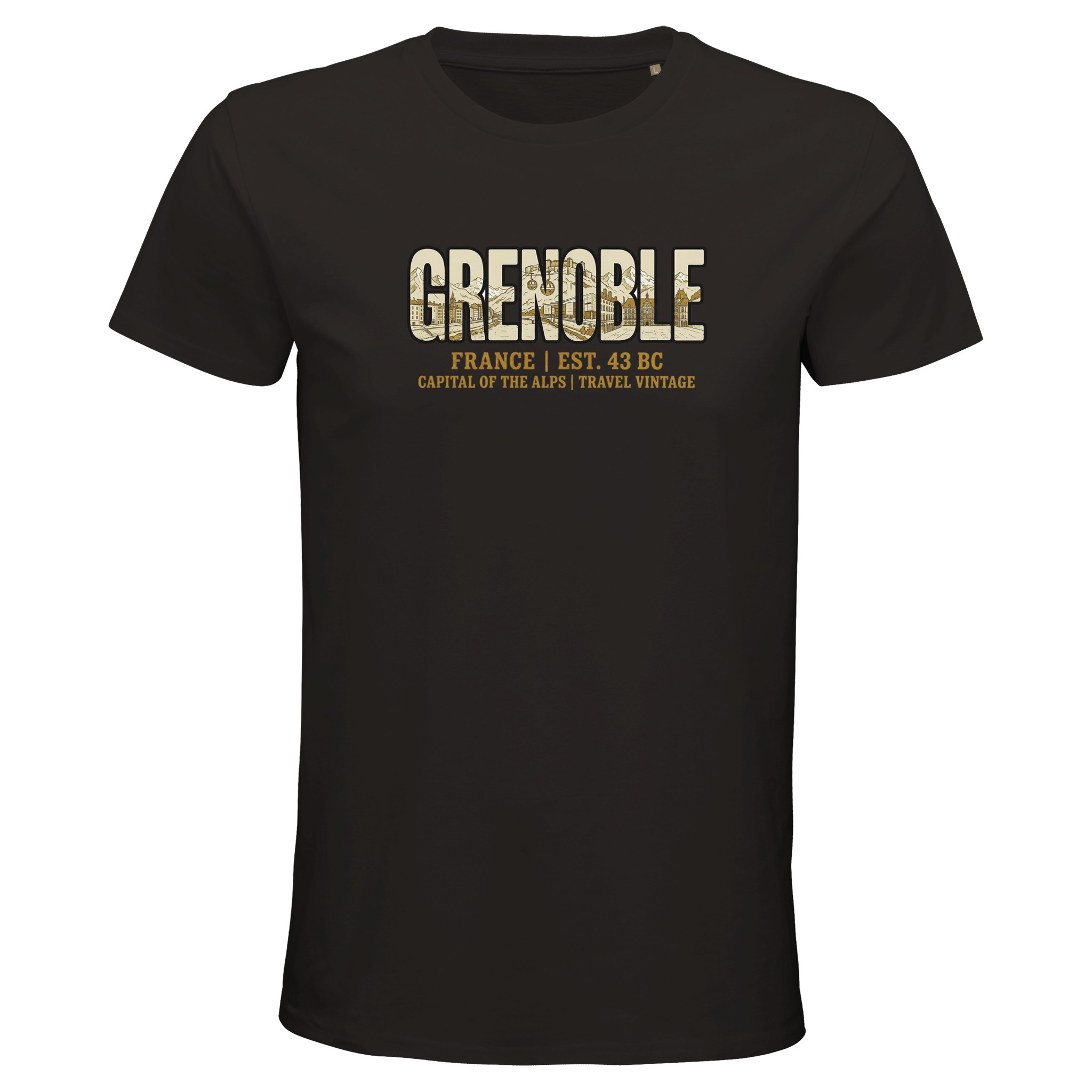 T-shirt Grenoble homme bio ajusté ville éco-responsable T-shirt Grenoble homme bio ajusté ville éco-responsable