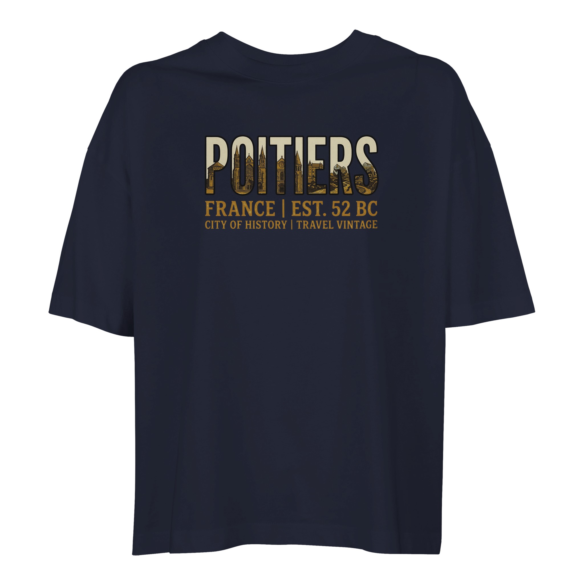 T-shirt Poitiers femme ample coton bio ville française T-shirt Poitiers femme ample coton bio ville française