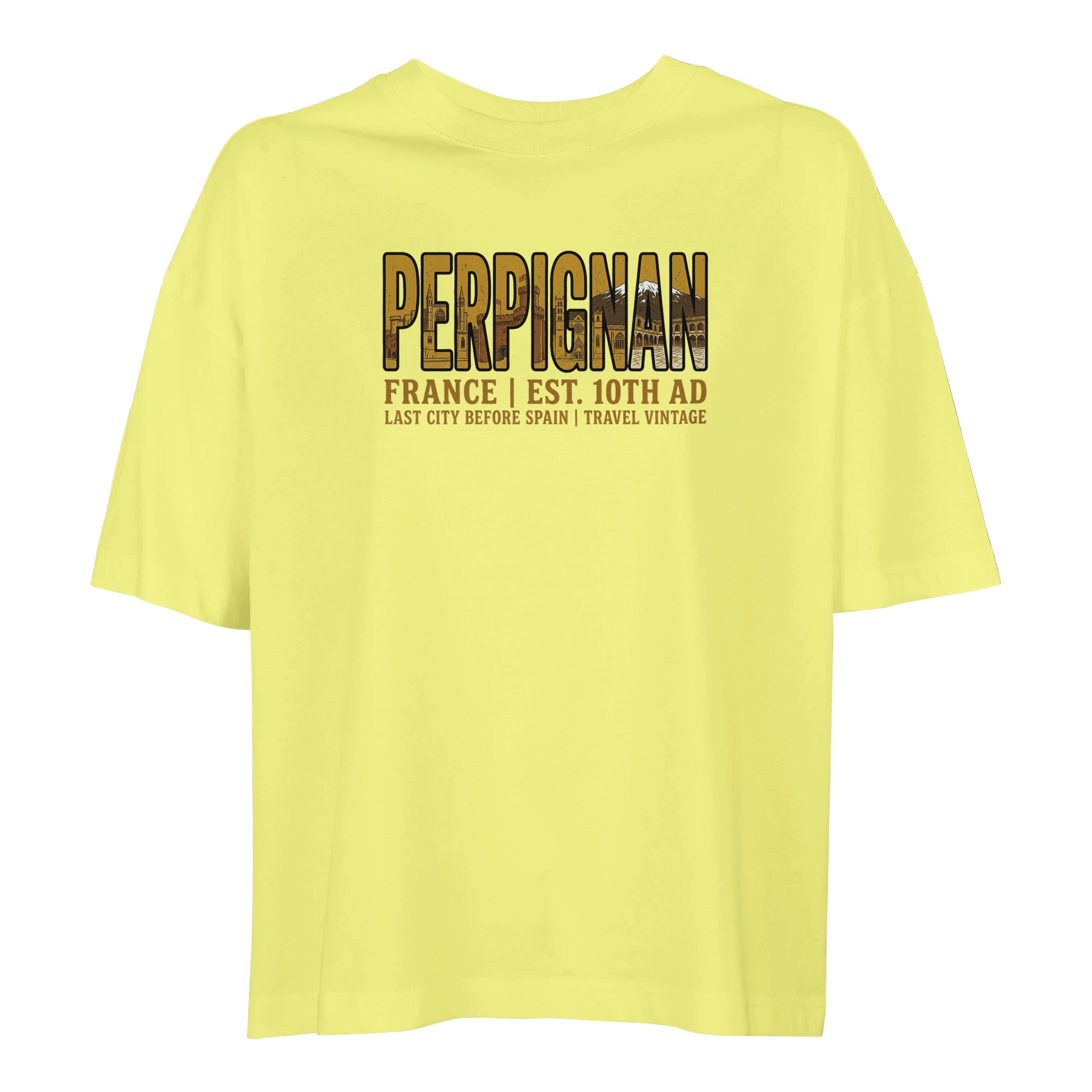 T-shirt Perpignan femme ample coton bio ville T-shirt Perpignan femme ample coton bio ville
