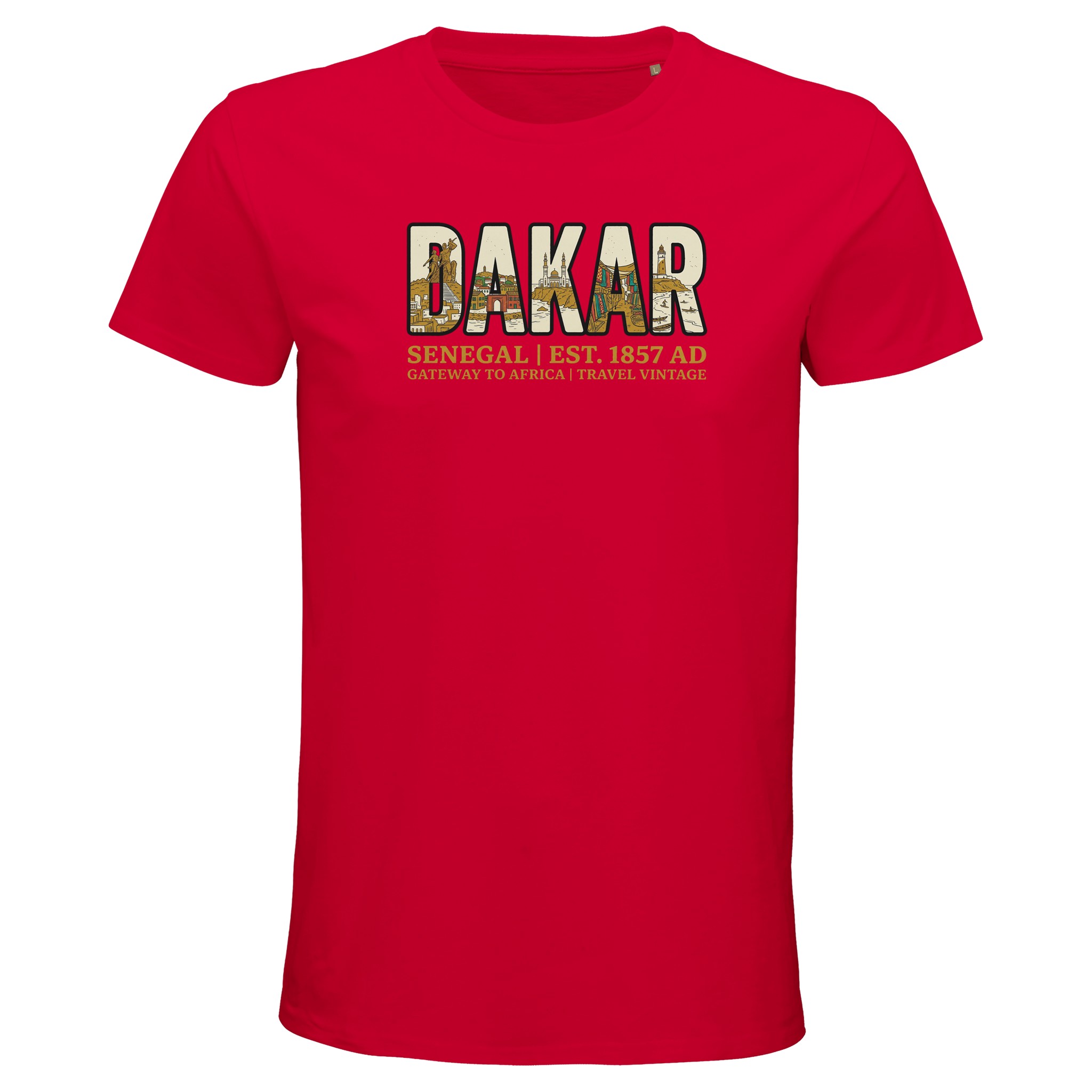 T-shirt Dakar homme bio ajusté T-shirt Dakar homme bio ajusté, coloris Rouge