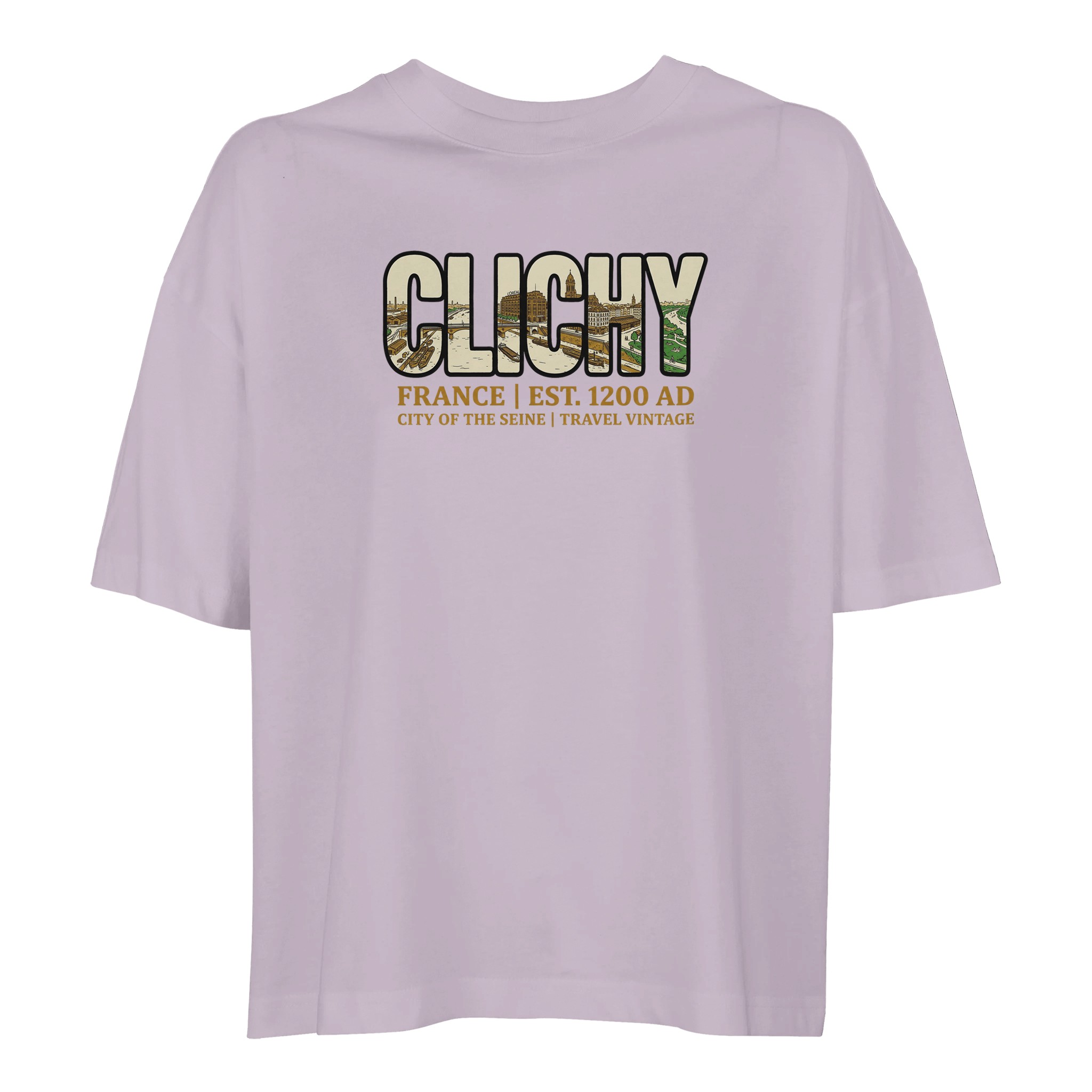 T-shirt Clichy femme ample coton bio ville française T-shirt Clichy femme ample coton bio ville française
