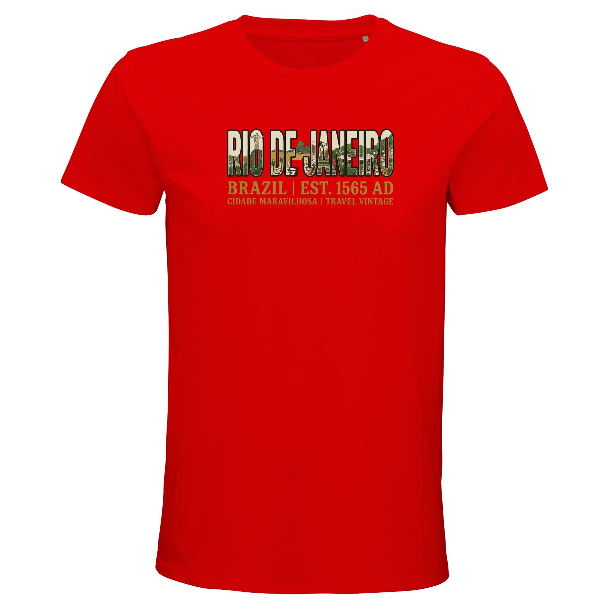 T-shirt Rio de Janeiro homme bio ajusté T-shirt Rio de Janeiro homme bio ajusté, coloris Bright Red