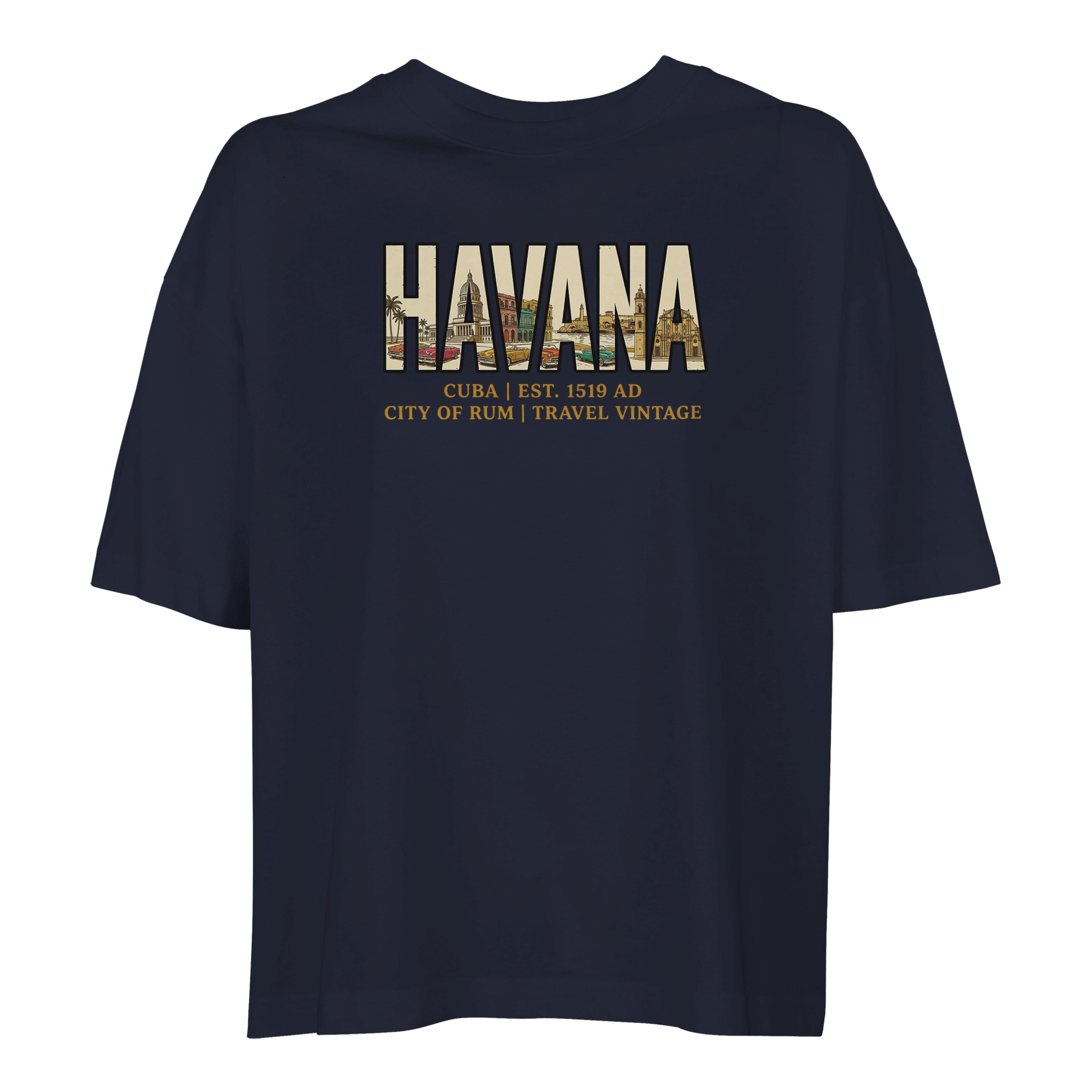 T-shirt La Havane femme ample coton bio T-shirt La Havane femme ample coton bio, coloris French Navy