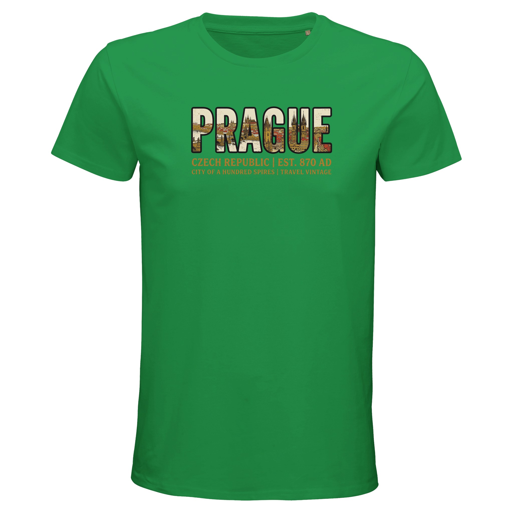 T-shirt Prague homme bio ajusté T-shirt Prague homme bio ajusté, coloris Kelly Vert