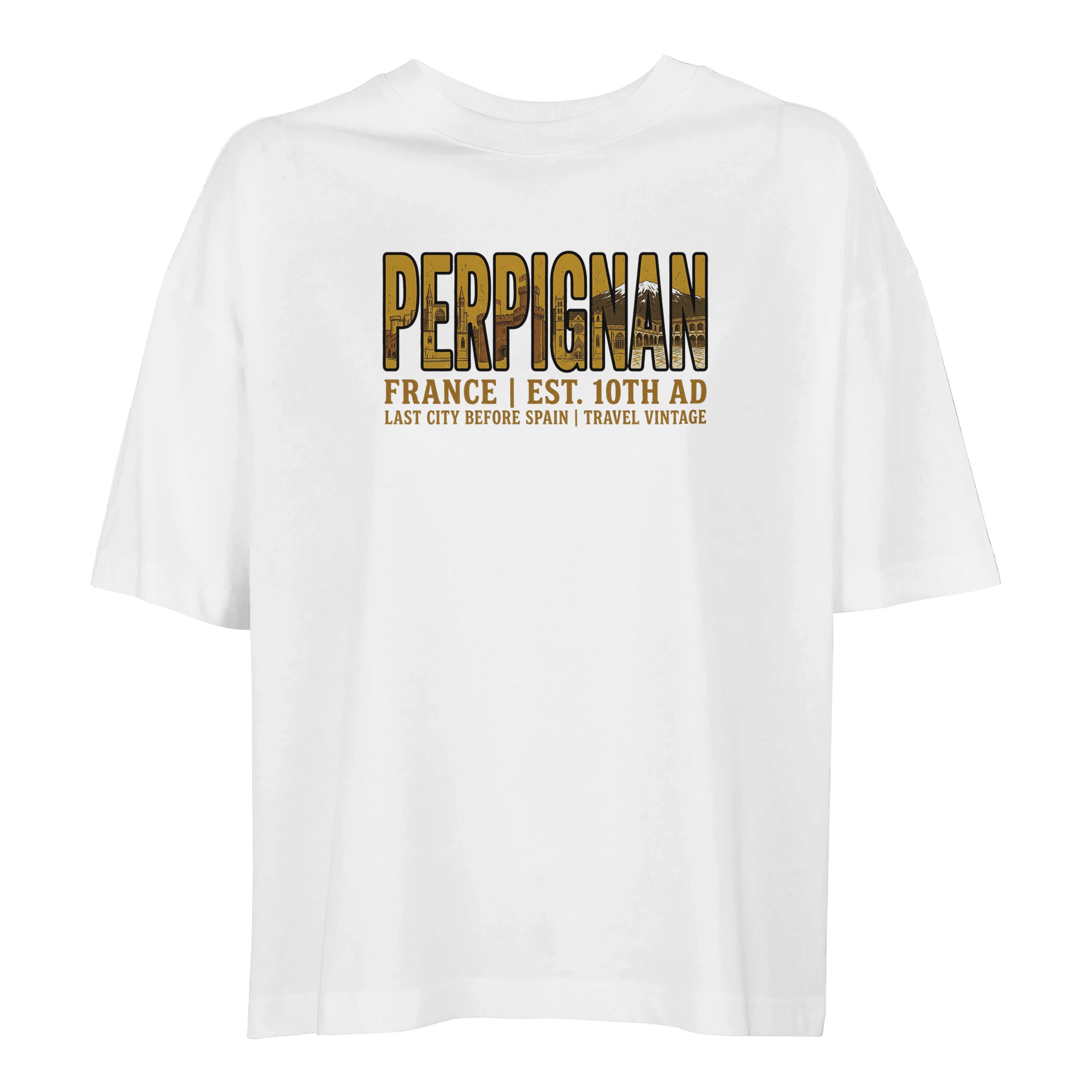 T-shirt Perpignan femme ample coton bio ville T-shirt Perpignan femme ample coton bio ville