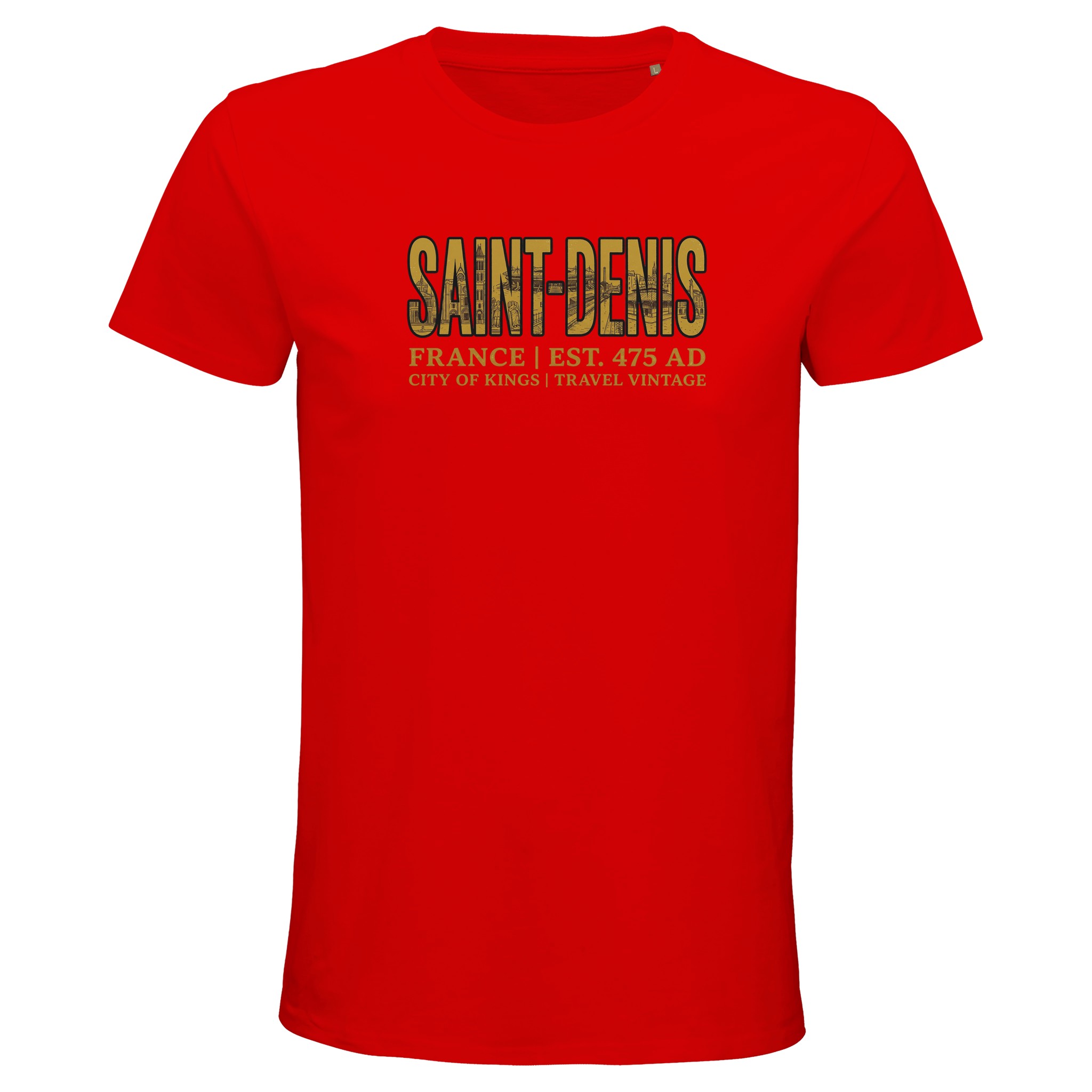 T-shirt Saint-Denis homme bio ajusté ville T-shirt Saint-Denis homme bio ajusté ville