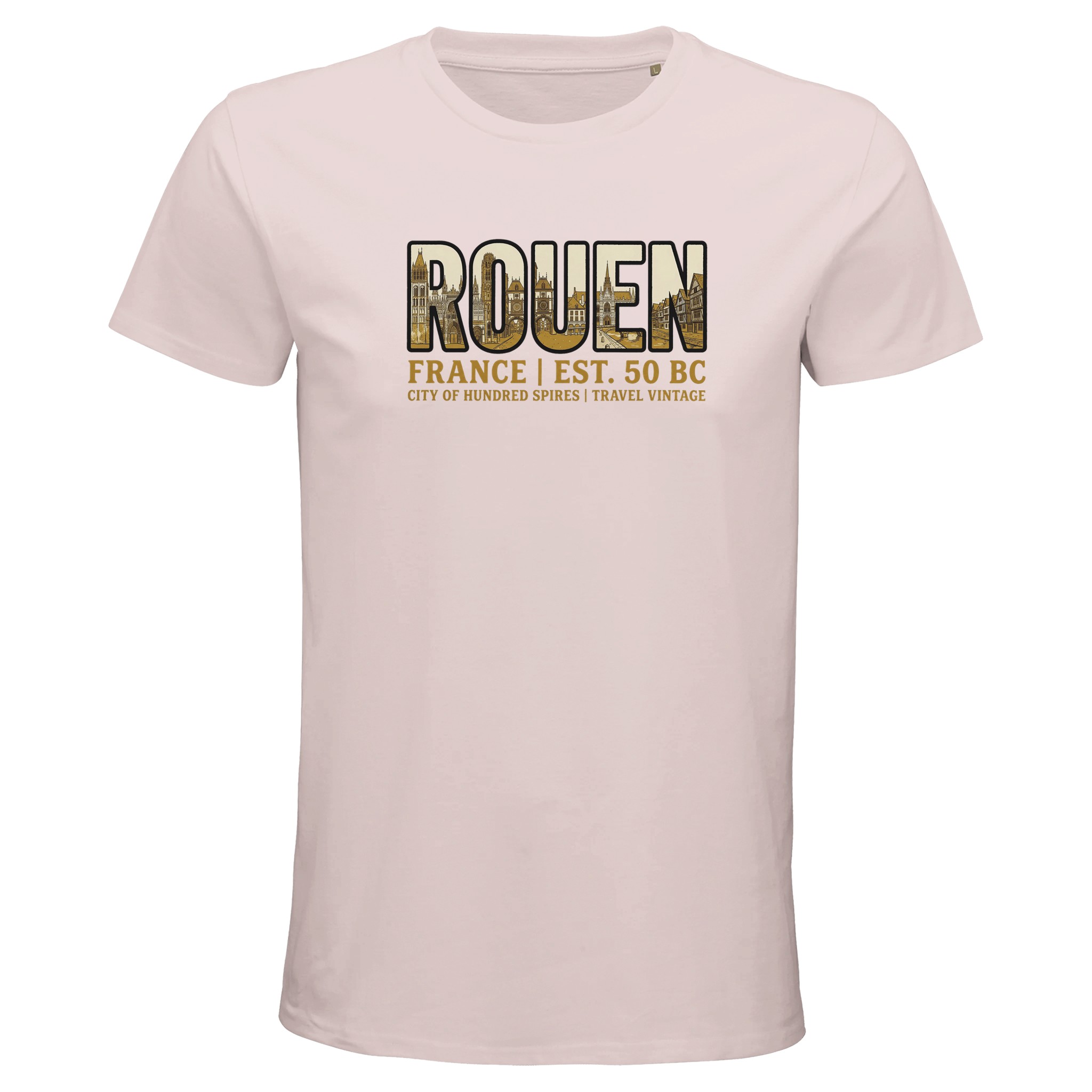 T-shirt Rouen homme bio ajusté ville française T-shirt Rouen homme bio ajusté ville française