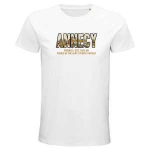 T-shirt Annecy homme bio ajusté ville des Alpes T-shirt Annecy homme bio ajusté ville des Alpes