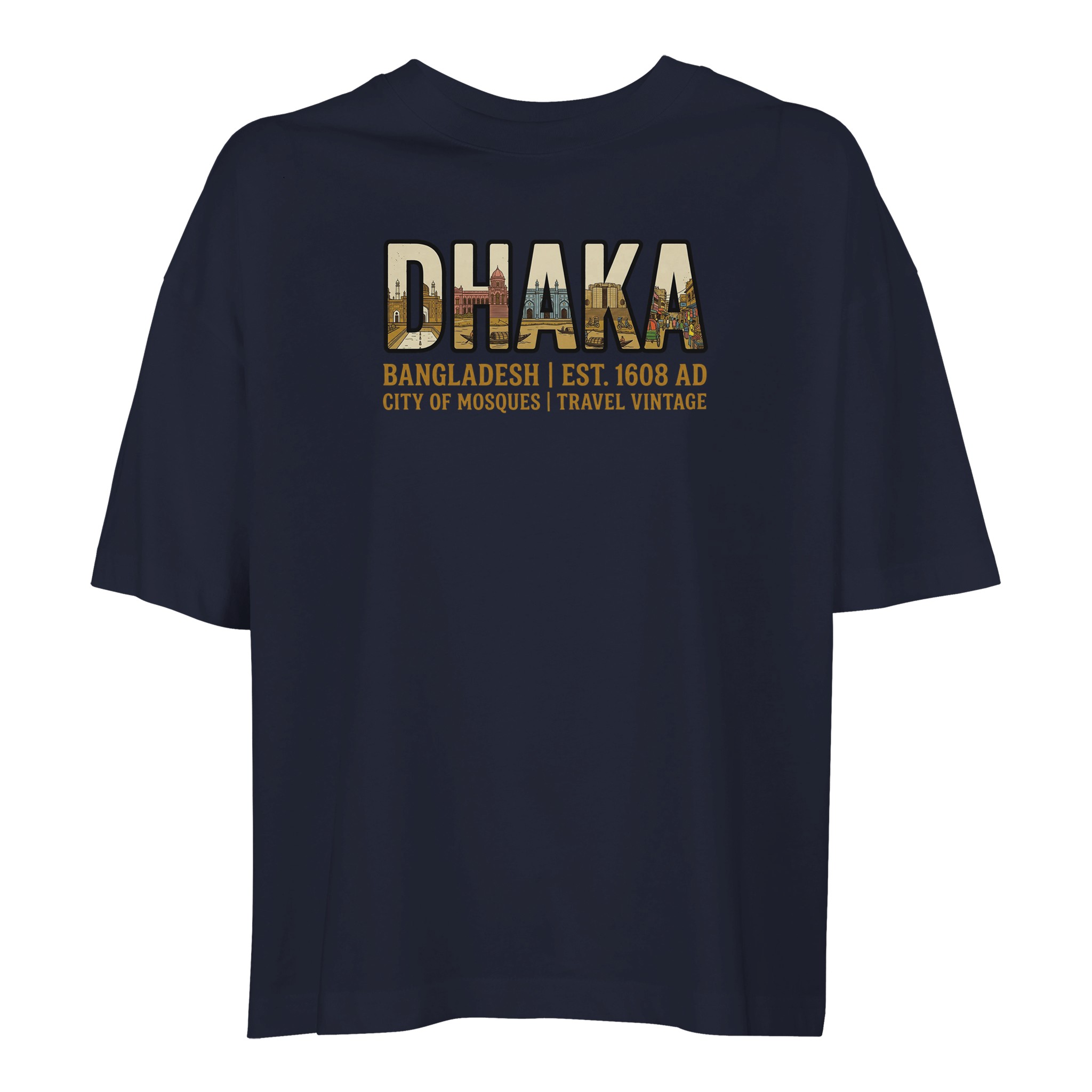T-shirt Dhaka femme ample coton bio conversion T-shirt Dhaka femme ample coton bio conversion, coloris French Navy