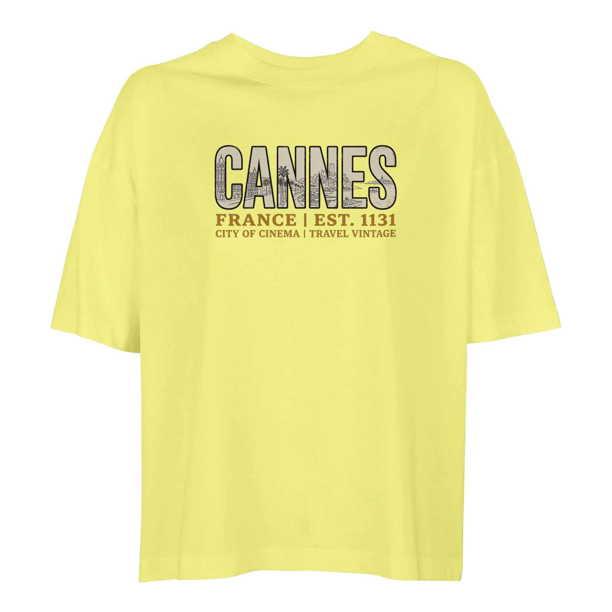 T-shirt Cannes femme ample coton bio ville cinéma T-shirt Cannes femme ample coton bio ville cinéma