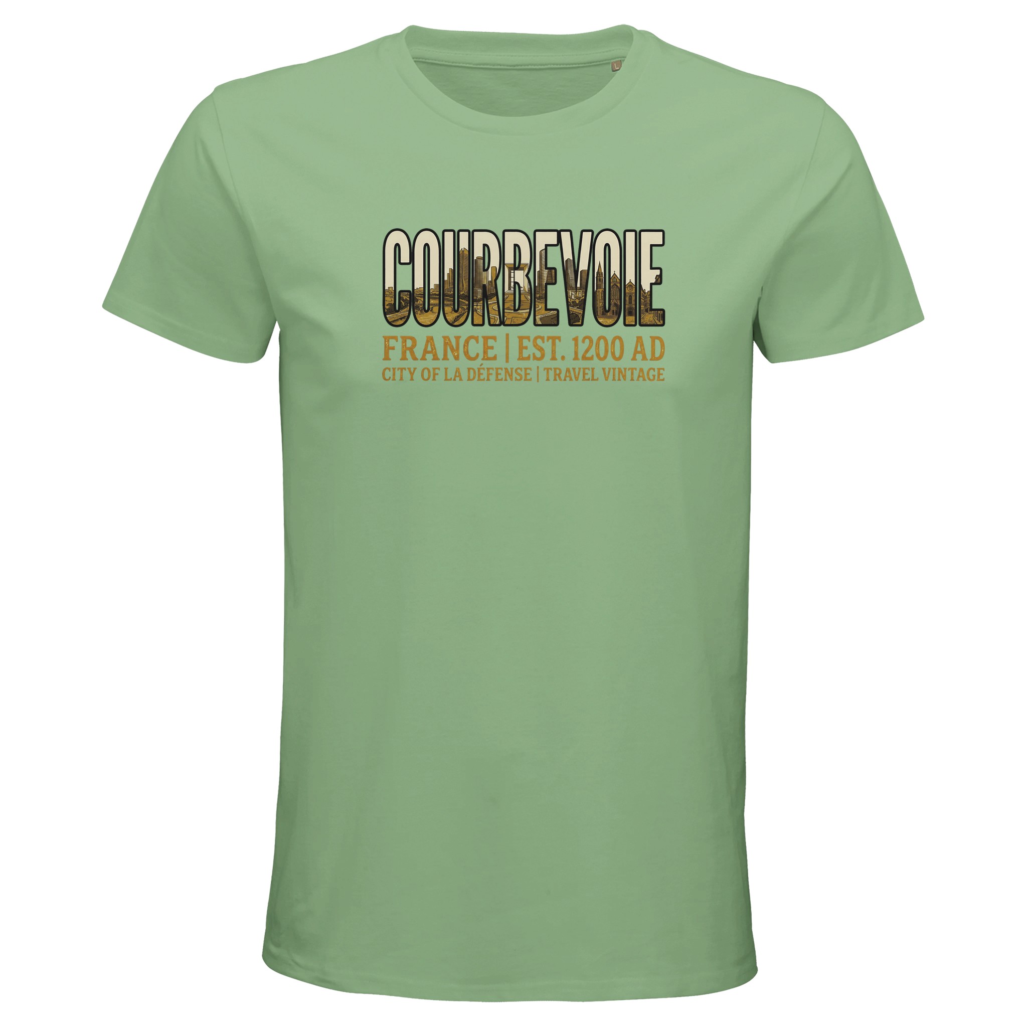 T-shirt Courbevoie homme bio ajusté ville française T-shirt Courbevoie homme bio ajusté ville française