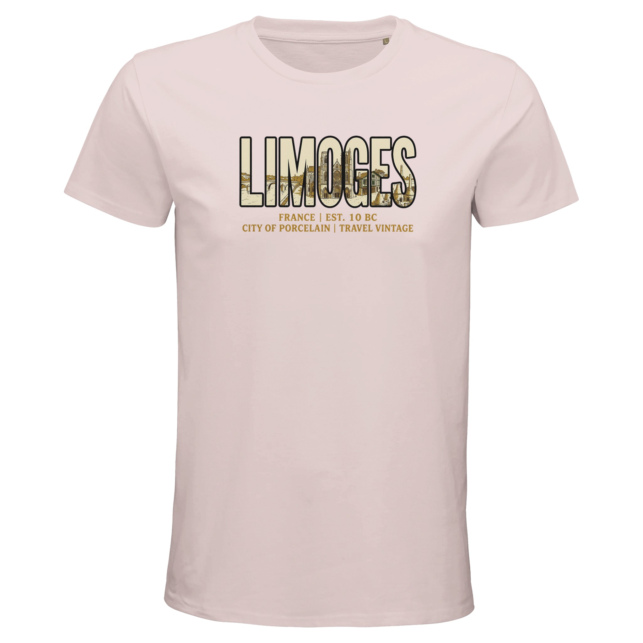 T-shirt Limoges homme bio ajusté en coton naturel T-shirt Limoges homme bio ajusté en coton naturel