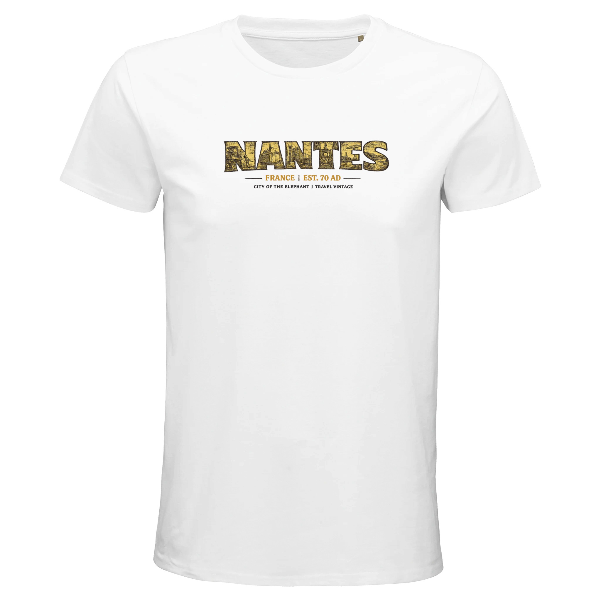 T-shirt Nantes homme bio ajusté ville française T-shirt Nantes homme bio ajusté ville française