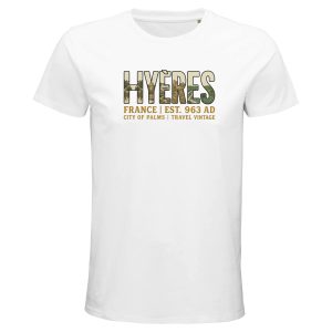 T-shirt Hyères homme bio ajusté ville de palmiers T-shirt Hyères homme bio ajusté ville de palmiers