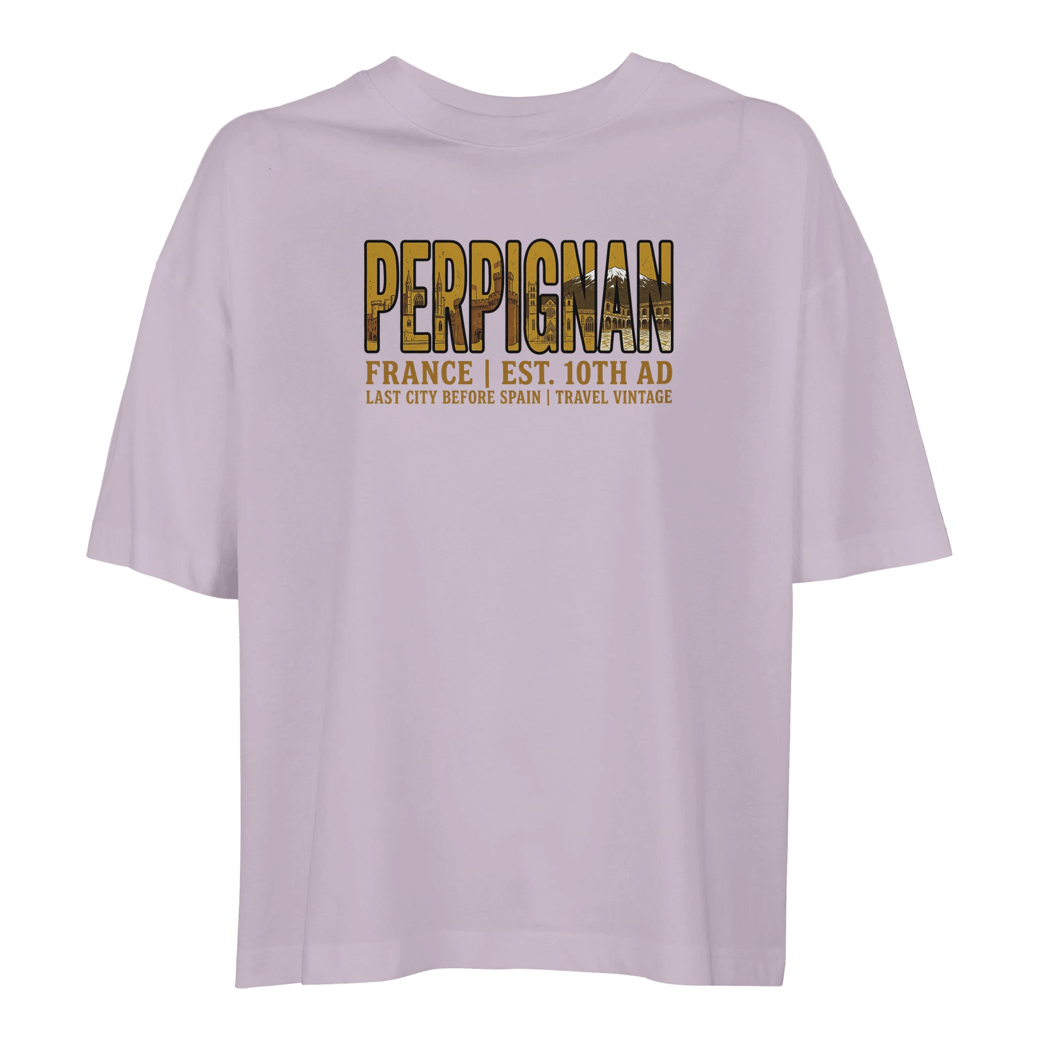 T-shirt Perpignan femme ample coton bio ville T-shirt Perpignan femme ample coton bio ville