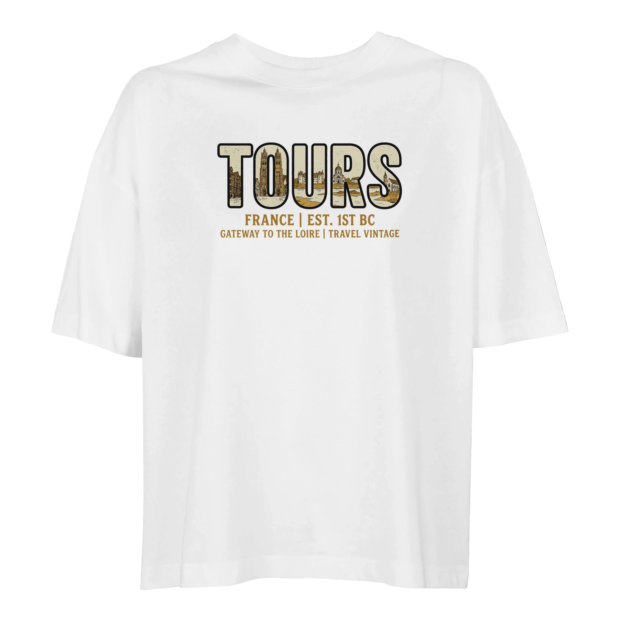 T-shirt Tours femme ample coton bio ville stylée T-shirt Tours femme ample coton bio ville stylée