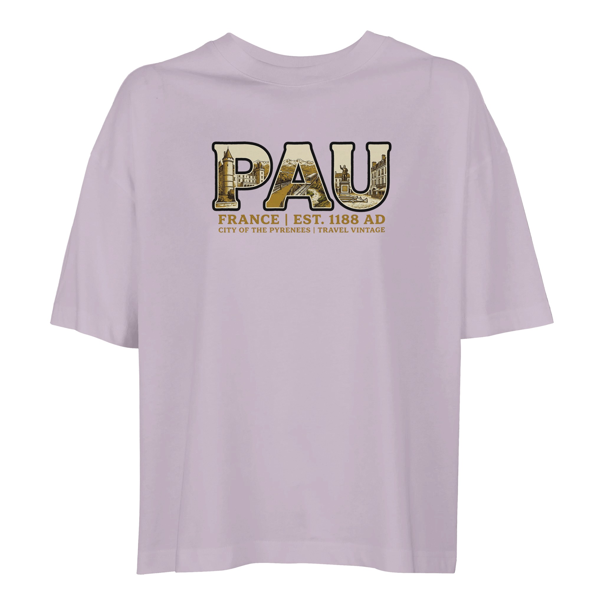 T-shirt Pau femme ample coton bio ville vintage T-shirt Pau femme ample coton bio ville vintage