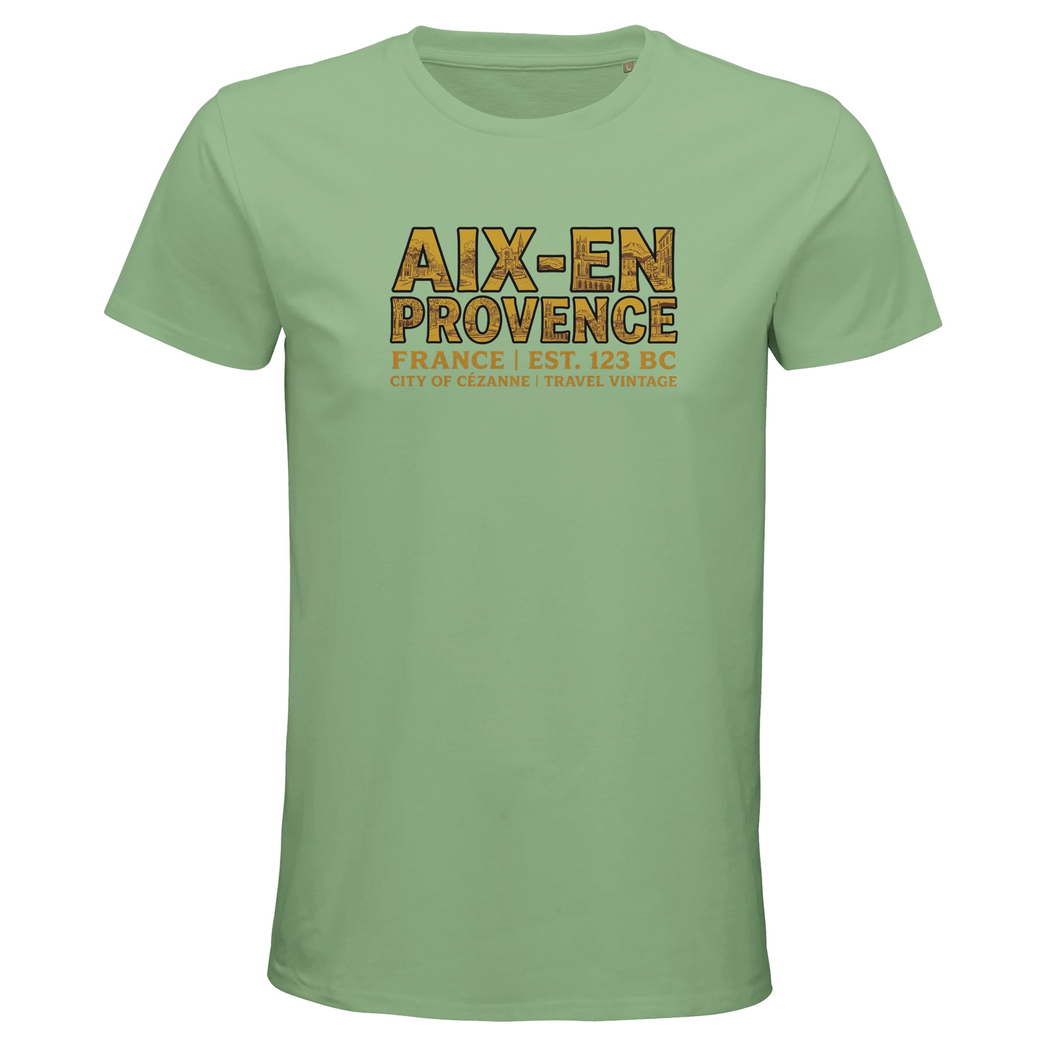 T-shirt Aix-en-Provence homme bio ajusté ville T-shirt Aix-en-Provence homme bio ajusté ville