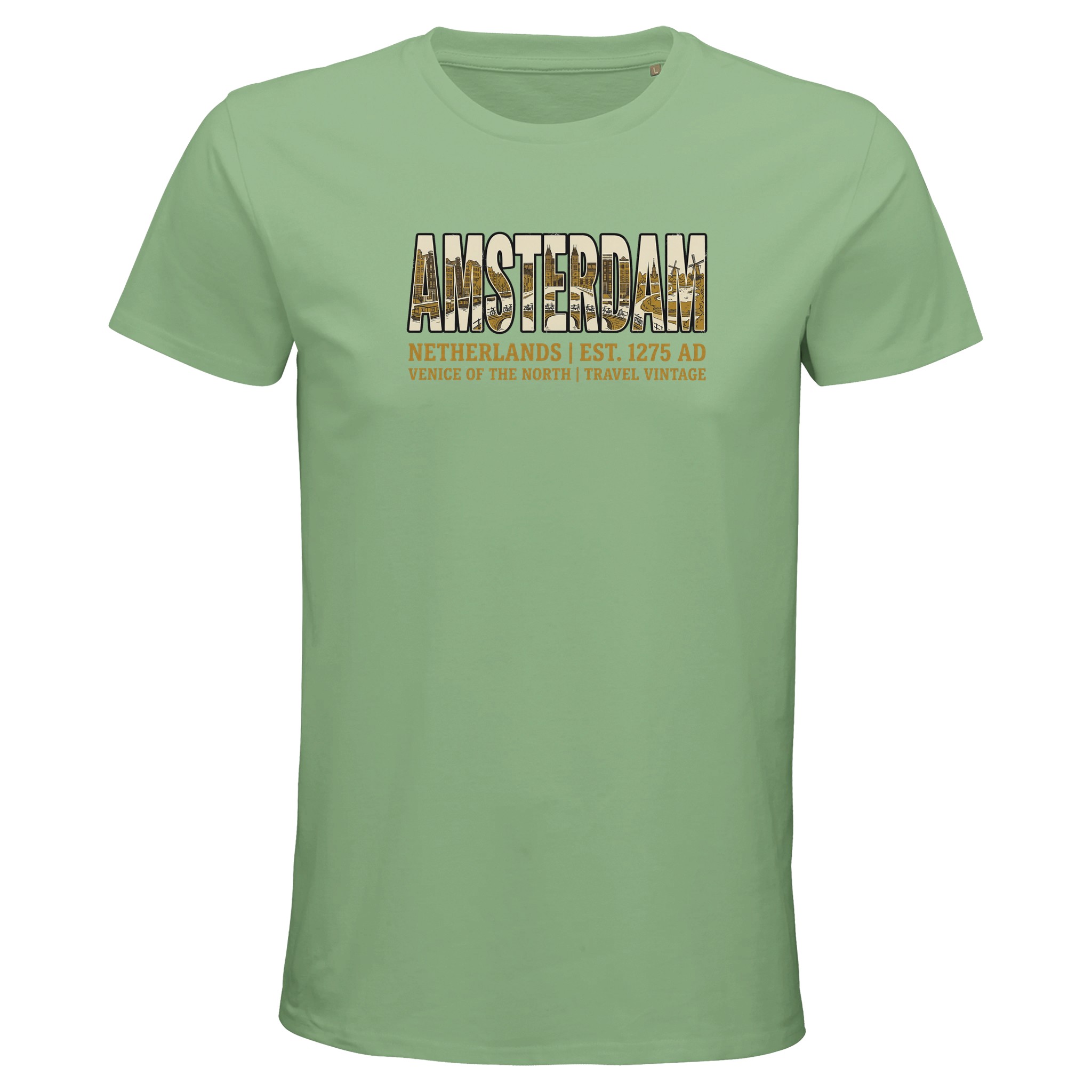 T-shirt Amsterdam homme bio ajusté T-shirt Amsterdam homme bio ajusté, coloris apple green