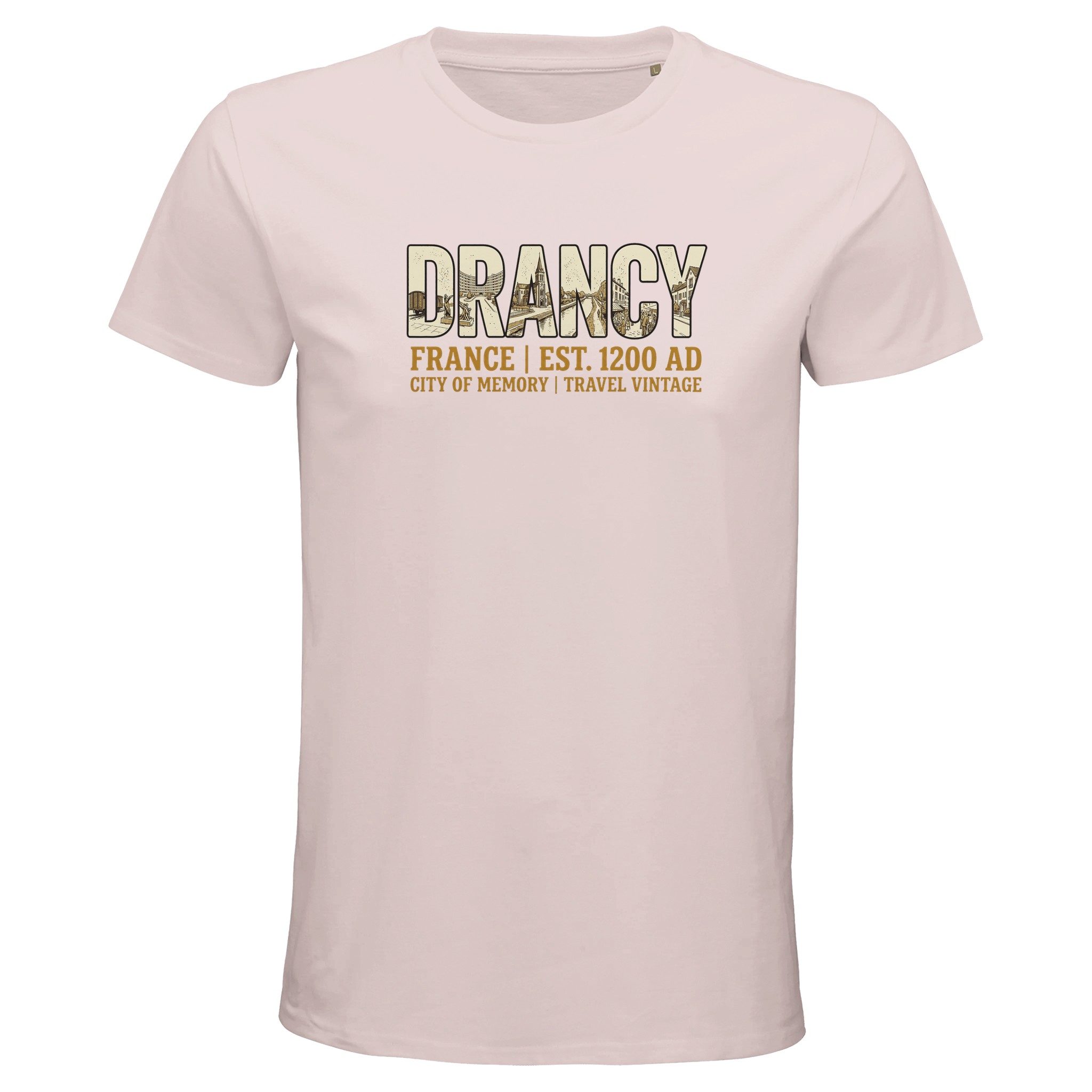 T-shirt Drancy homme bio ajusté ville française T-shirt Drancy homme bio ajusté ville française