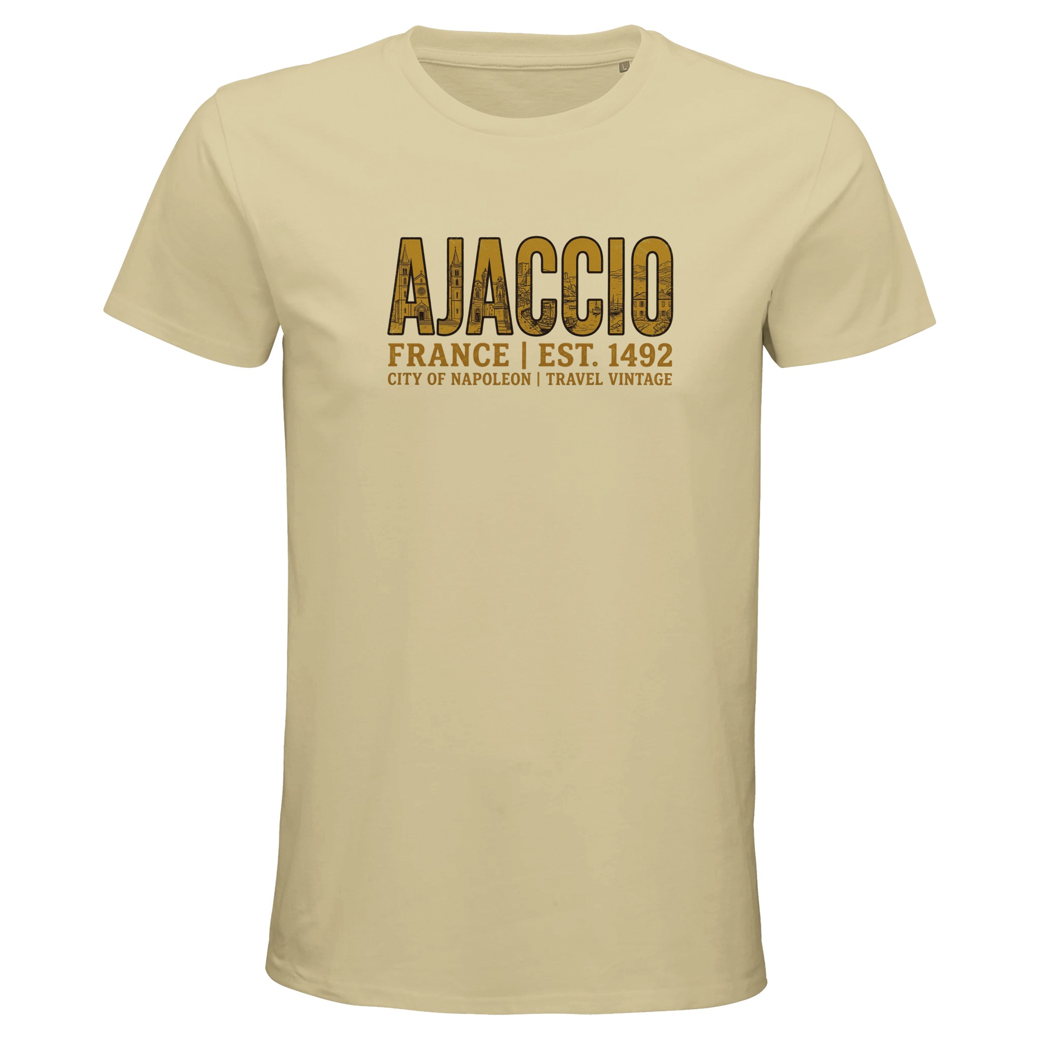 T-shirt Ajaccio homme bio ajusté ville Corse T-shirt Ajaccio homme bio ajusté ville Corse