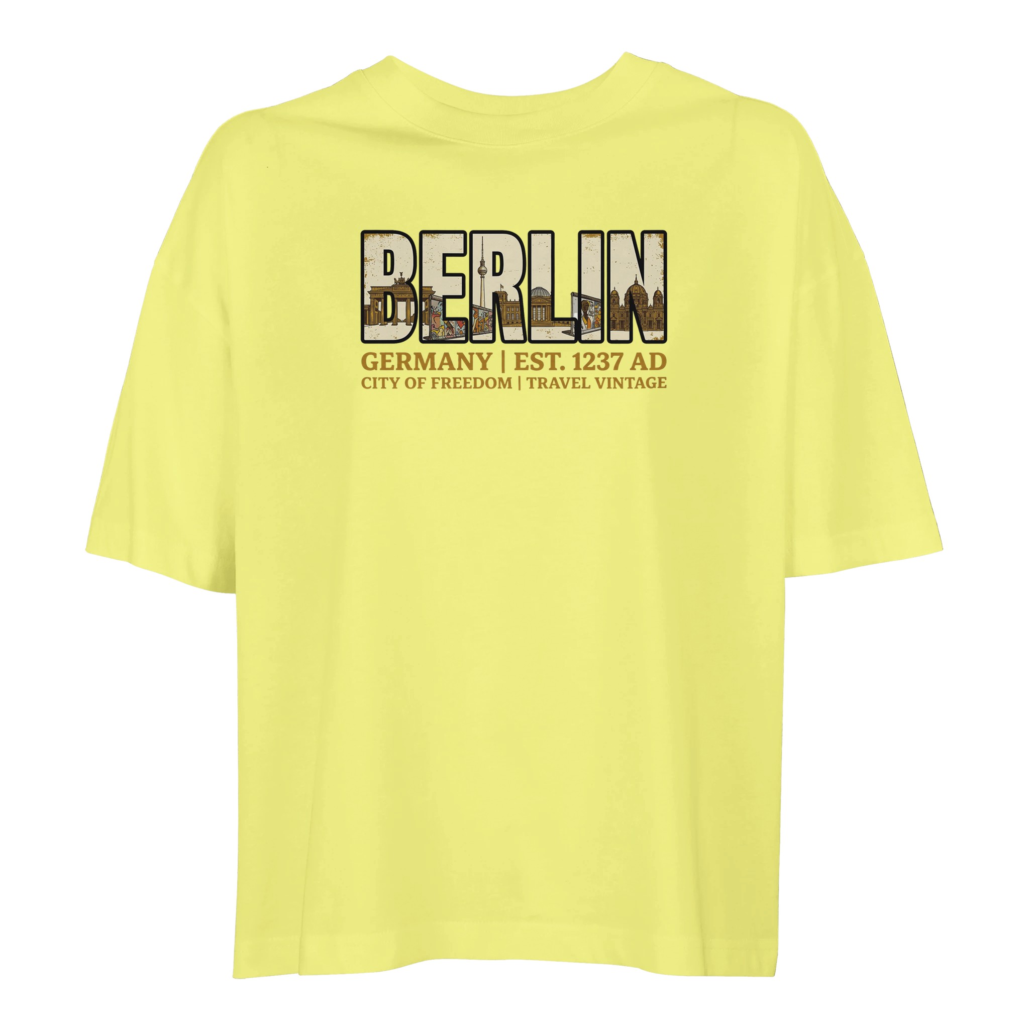T-shirt Berlin femme ample coton en conversion bio T-shirt Berlin femme ample coton en conversion bio, coloris Jaune clair