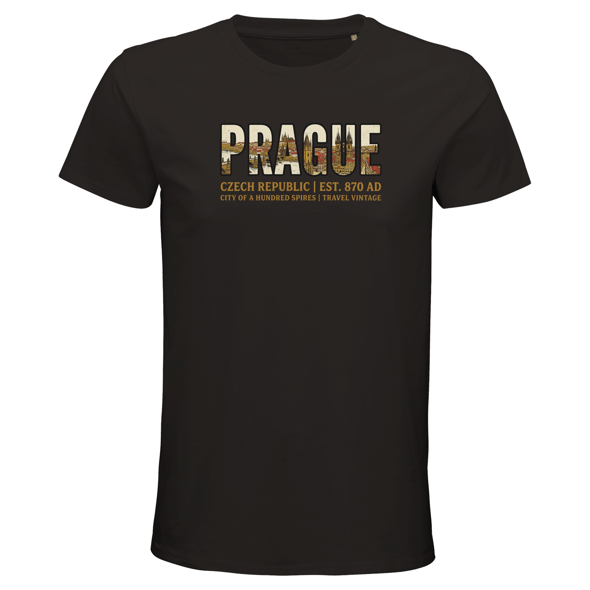 T-shirt Prague homme bio ajusté T-shirt Prague homme bio ajusté, coloris Deep Black