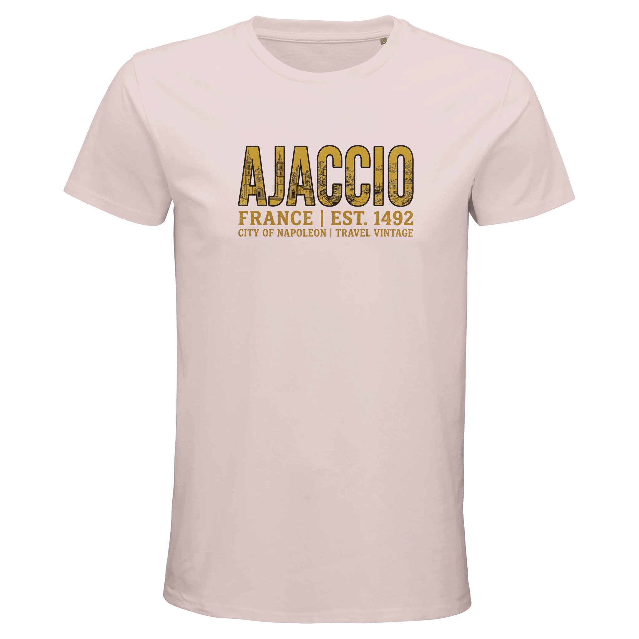 T-shirt Ajaccio homme bio ajusté ville Corse T-shirt Ajaccio homme bio ajusté ville Corse