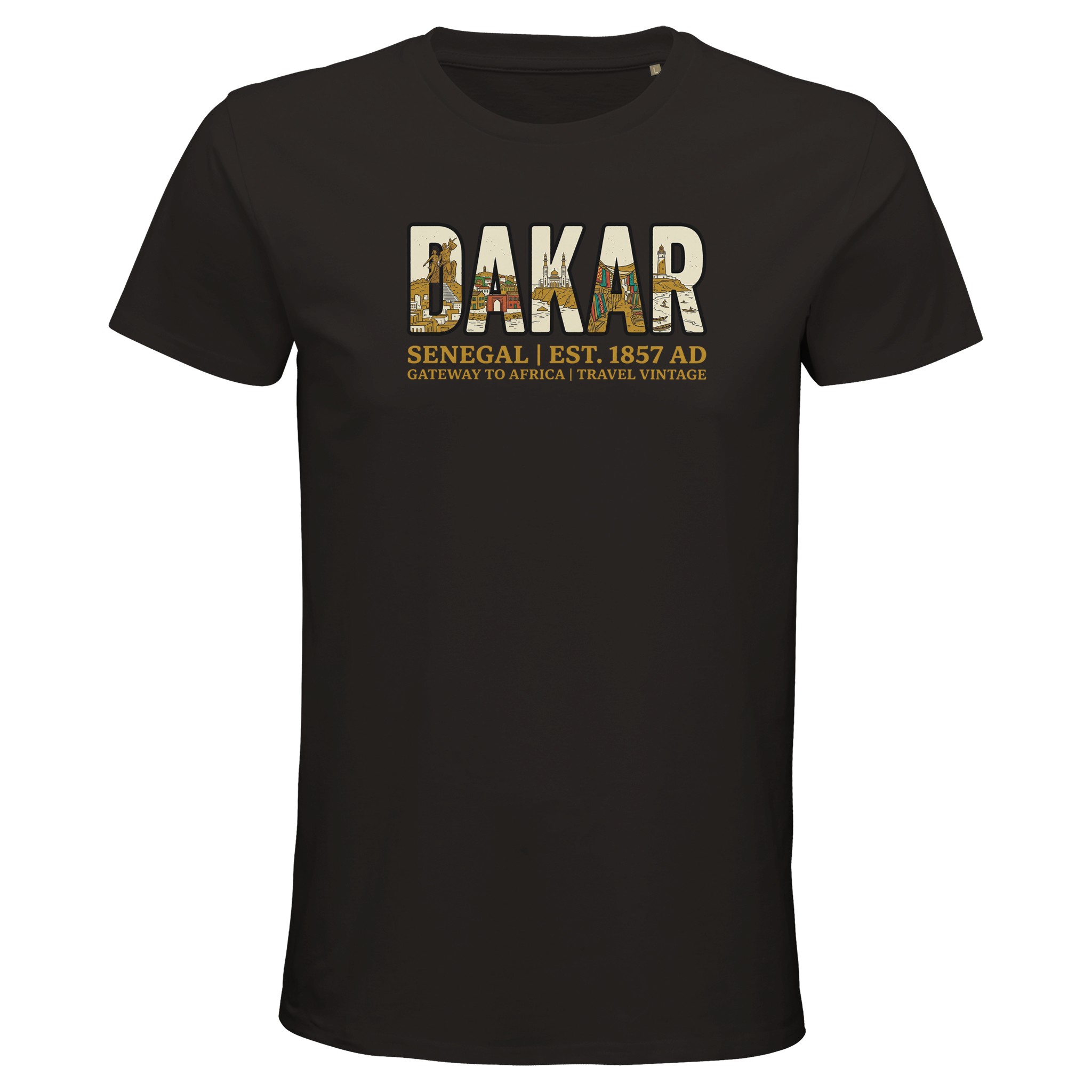 T-shirt Dakar homme bio ajusté T-shirt Dakar homme bio ajusté, coloris Deep Black