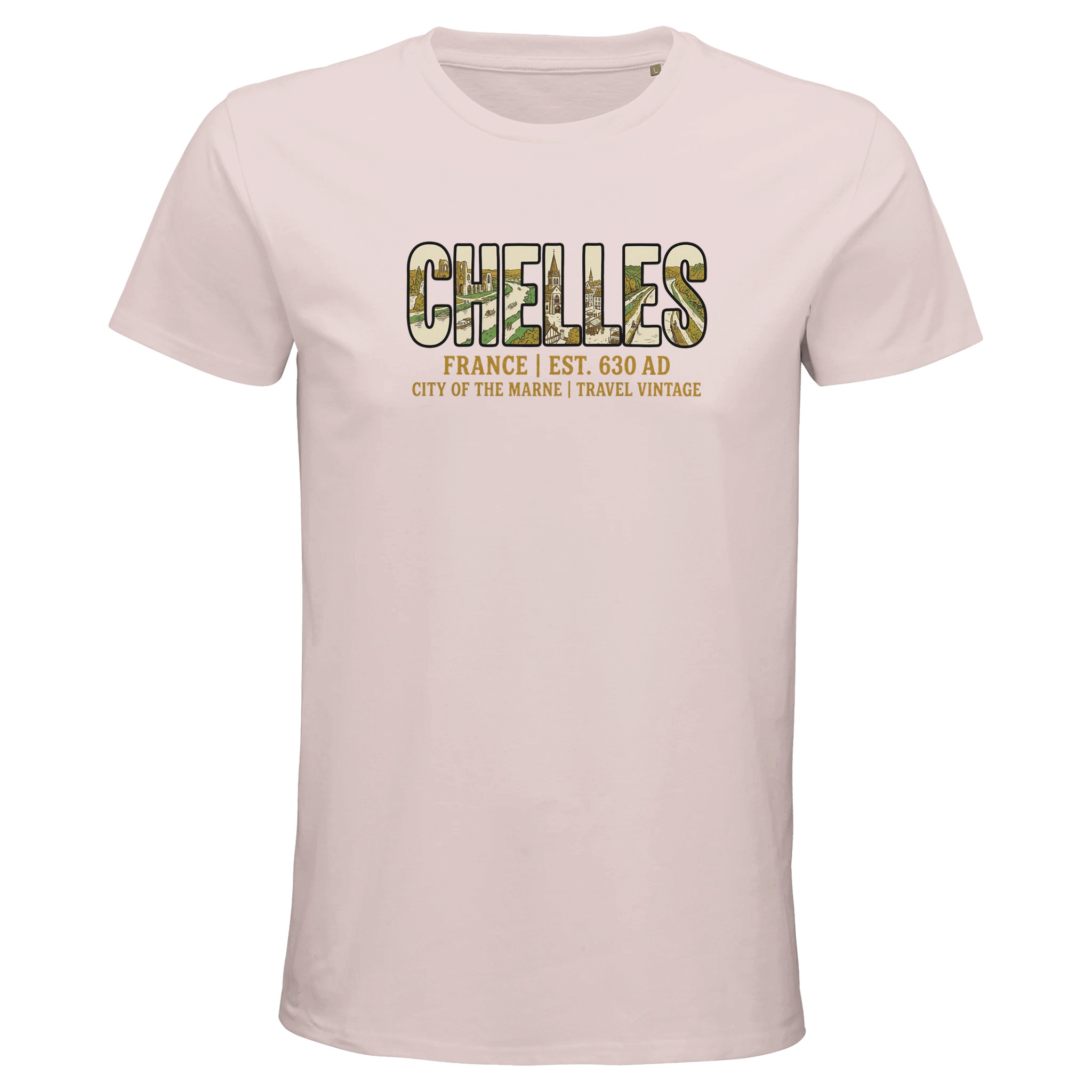 T-shirt Chelles homme bio ajusté ville vintage T-shirt Chelles homme bio ajusté ville vintage