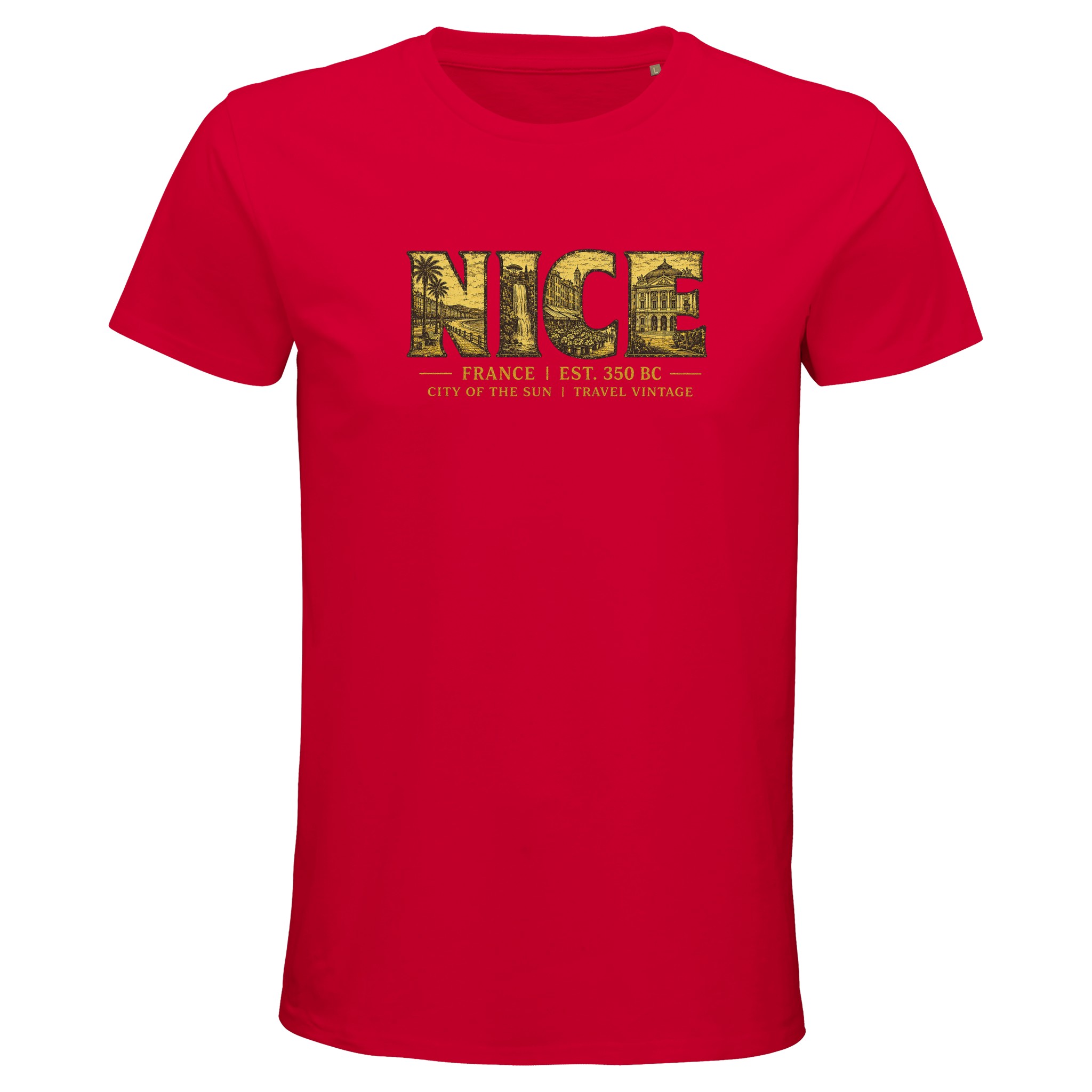 T-shirt Nice homme bio ajusté ville Côte dAzur T-shirt Nice homme bio ajusté ville Côte dAzur