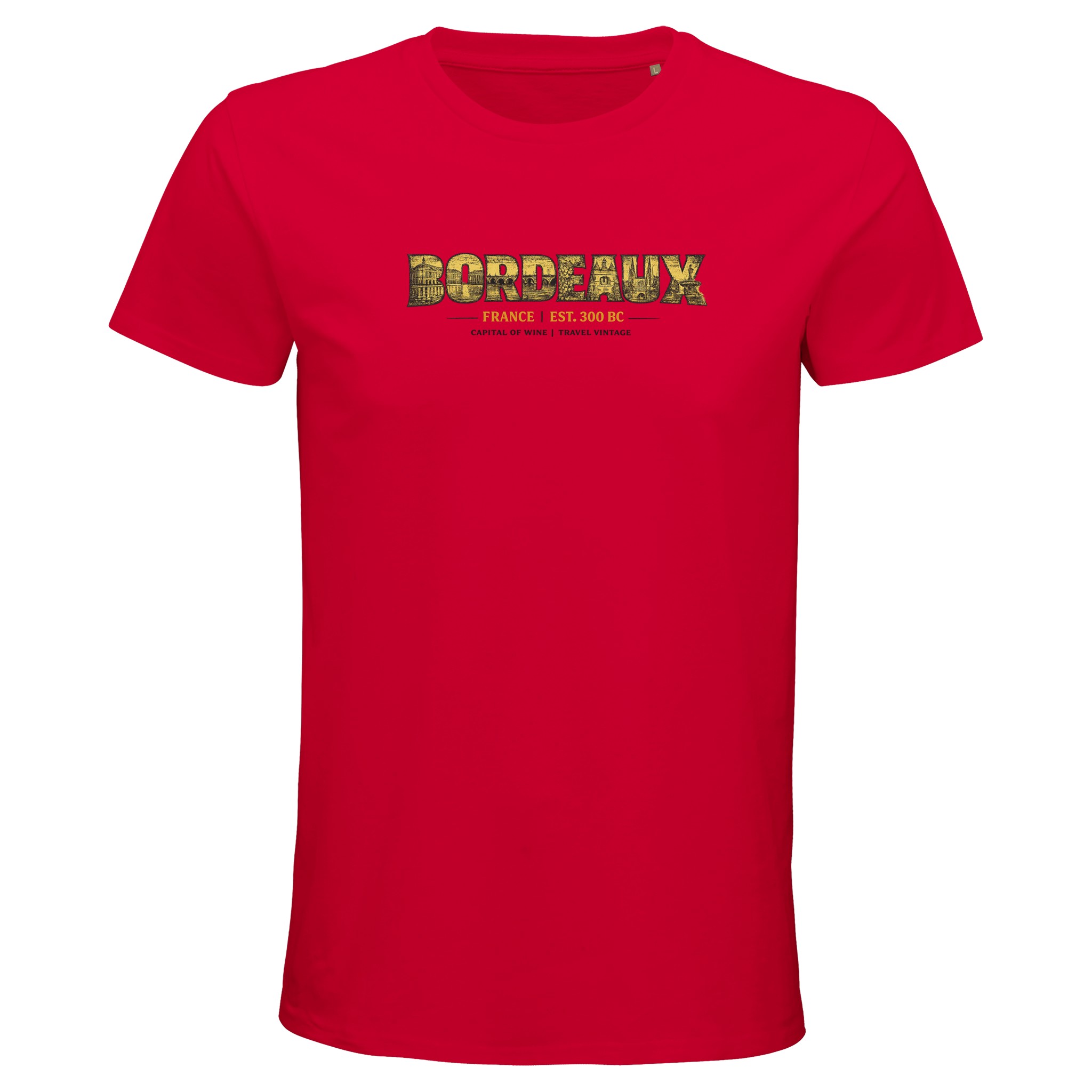 T-shirt Bordeaux homme bio ajusté ville française T-shirt Bordeaux homme bio ajusté ville française