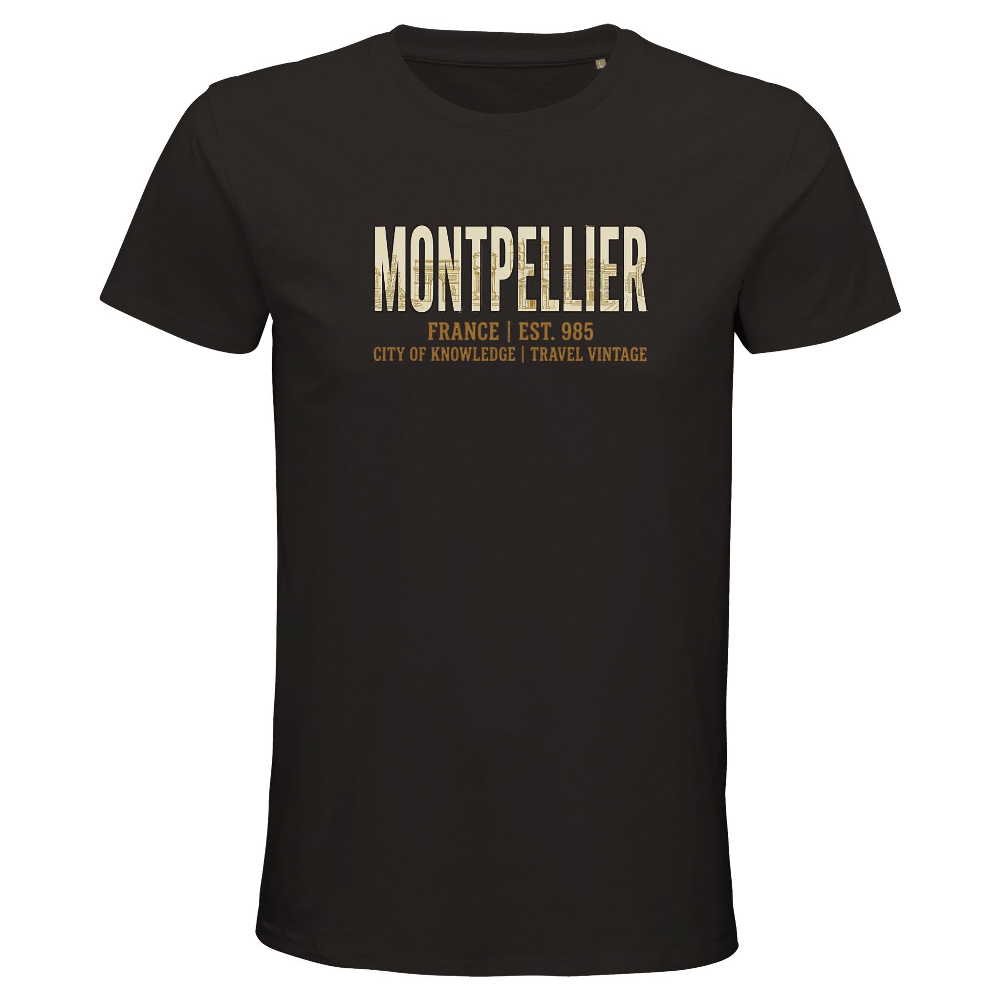 T-shirt Montpellier homme bio ajusté coton premium T-shirt Montpellier homme bio ajusté coton premium