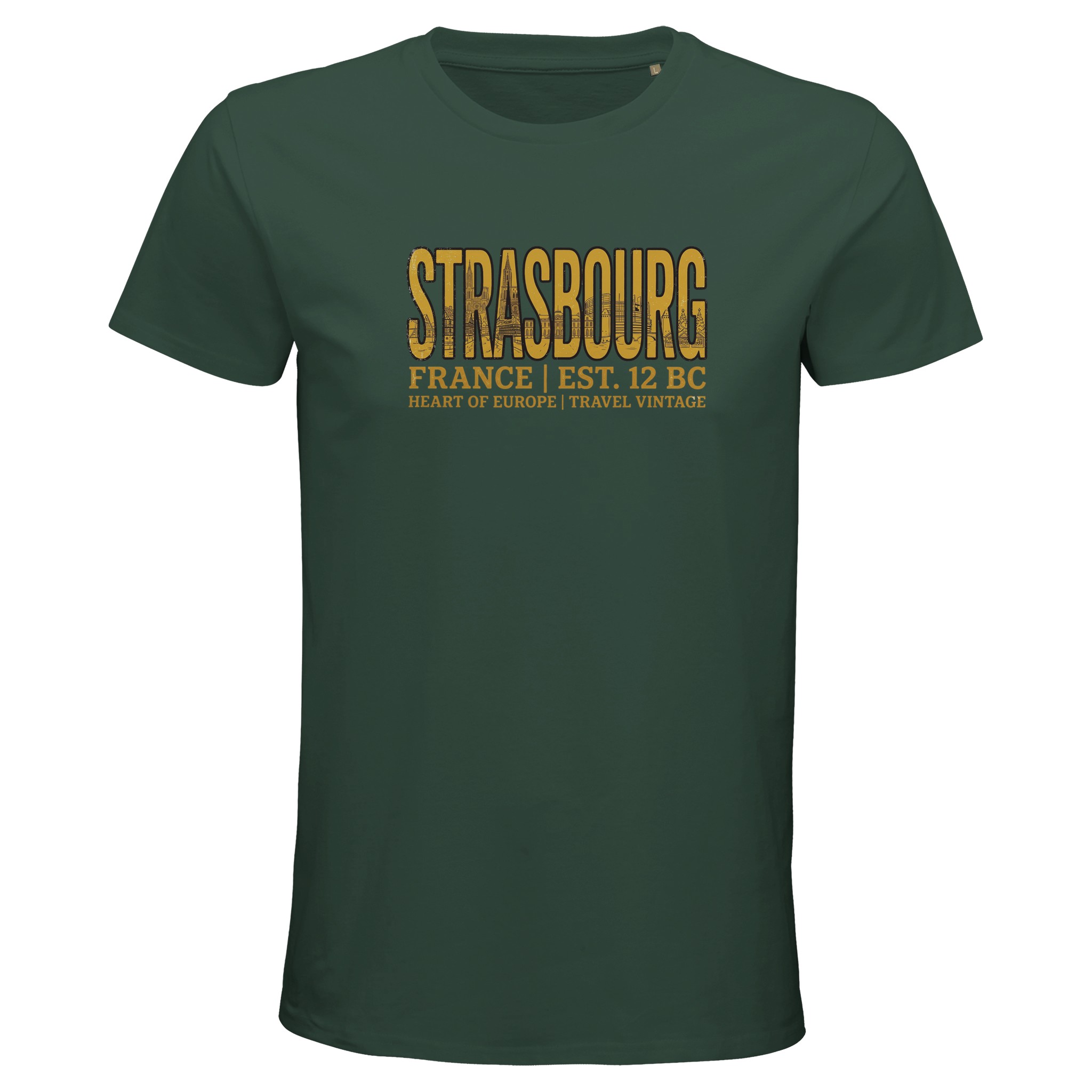 T-shirt Strasbourg homme bio ajusté ville France T-shirt Strasbourg homme bio ajusté ville France