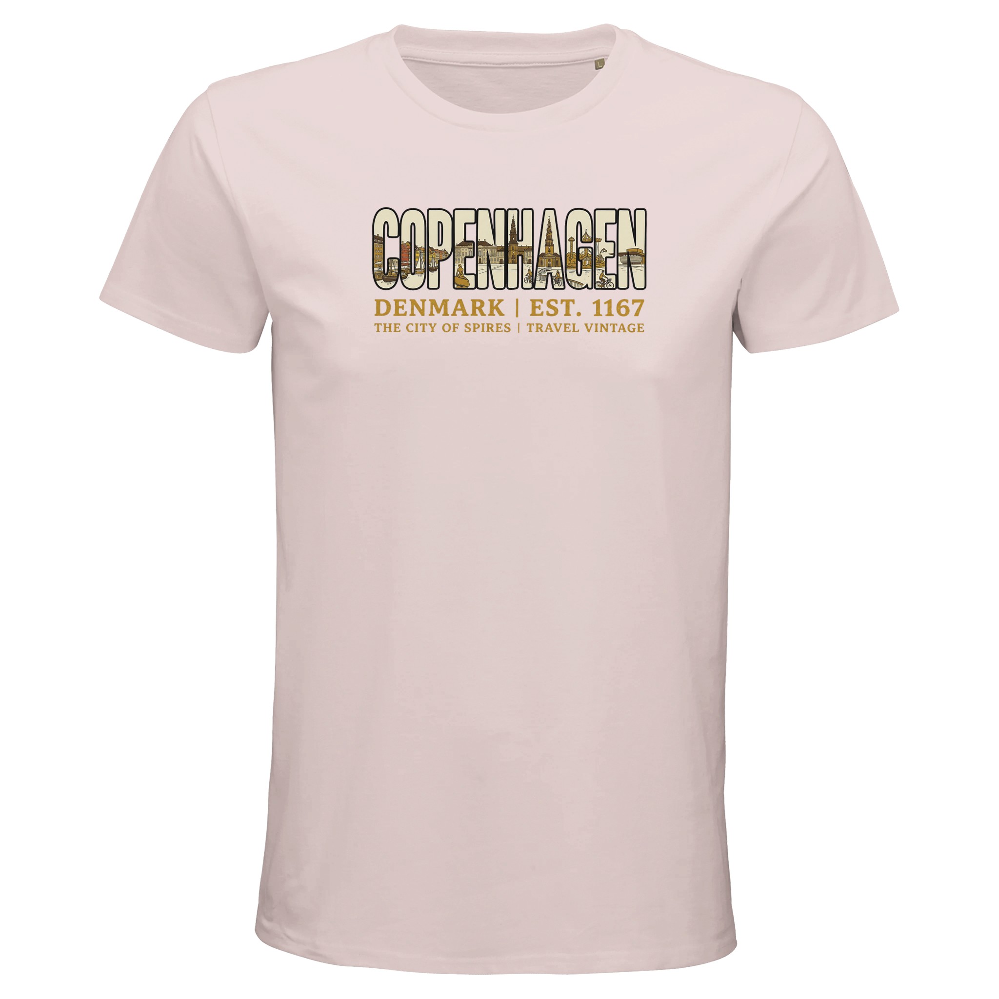 T-shirt Copenhague homme bio ajusté T-shirt Copenhague homme bio ajusté, coloris Pale Pink