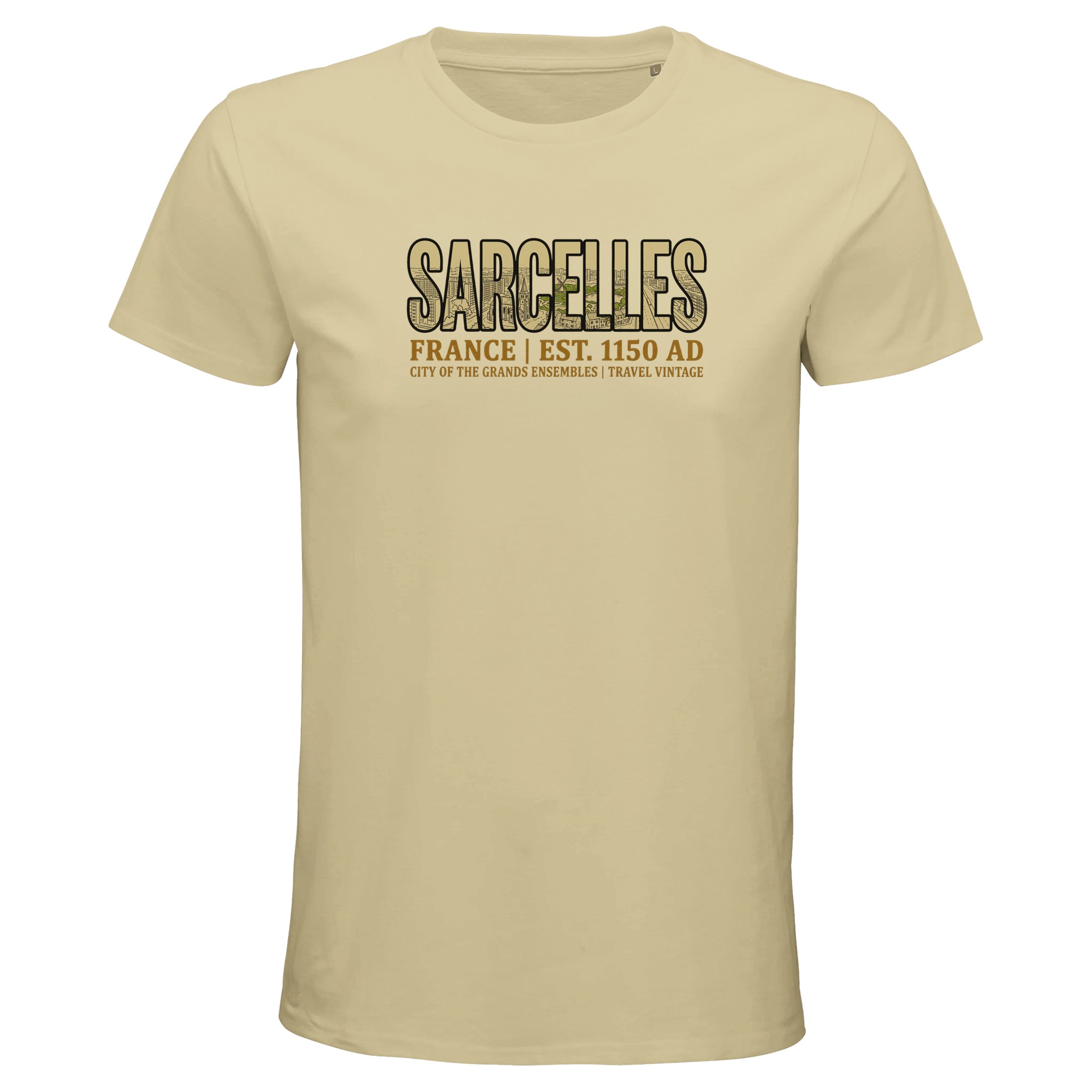 T-shirt Sarcelles homme bio ajusté ville streetwear T-shirt Sarcelles homme bio ajusté ville streetwear