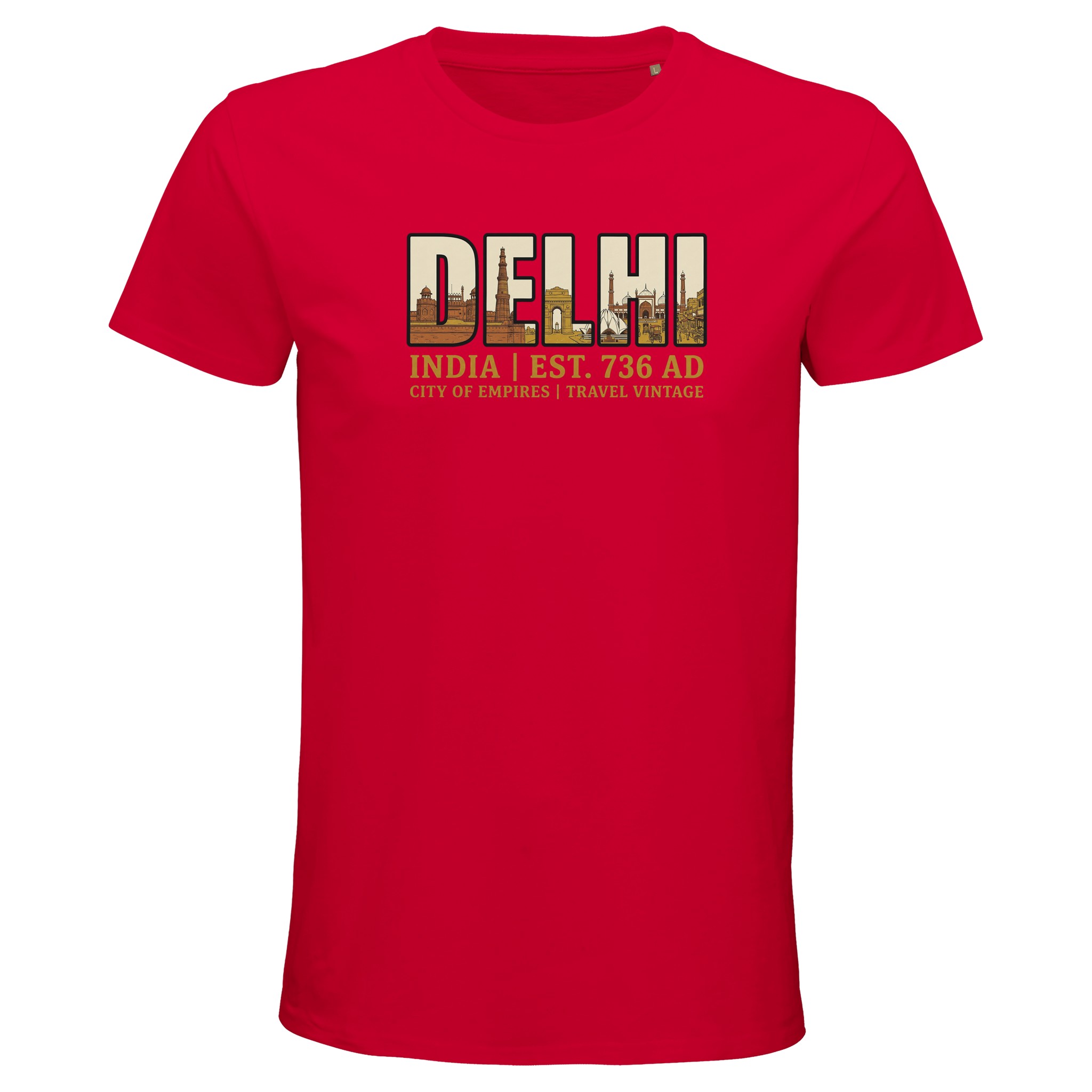 T-shirt Delhi homme bio ajusté – esprit vintage T-shirt Delhi homme bio ajusté - esprit vintage, coloris Rouge