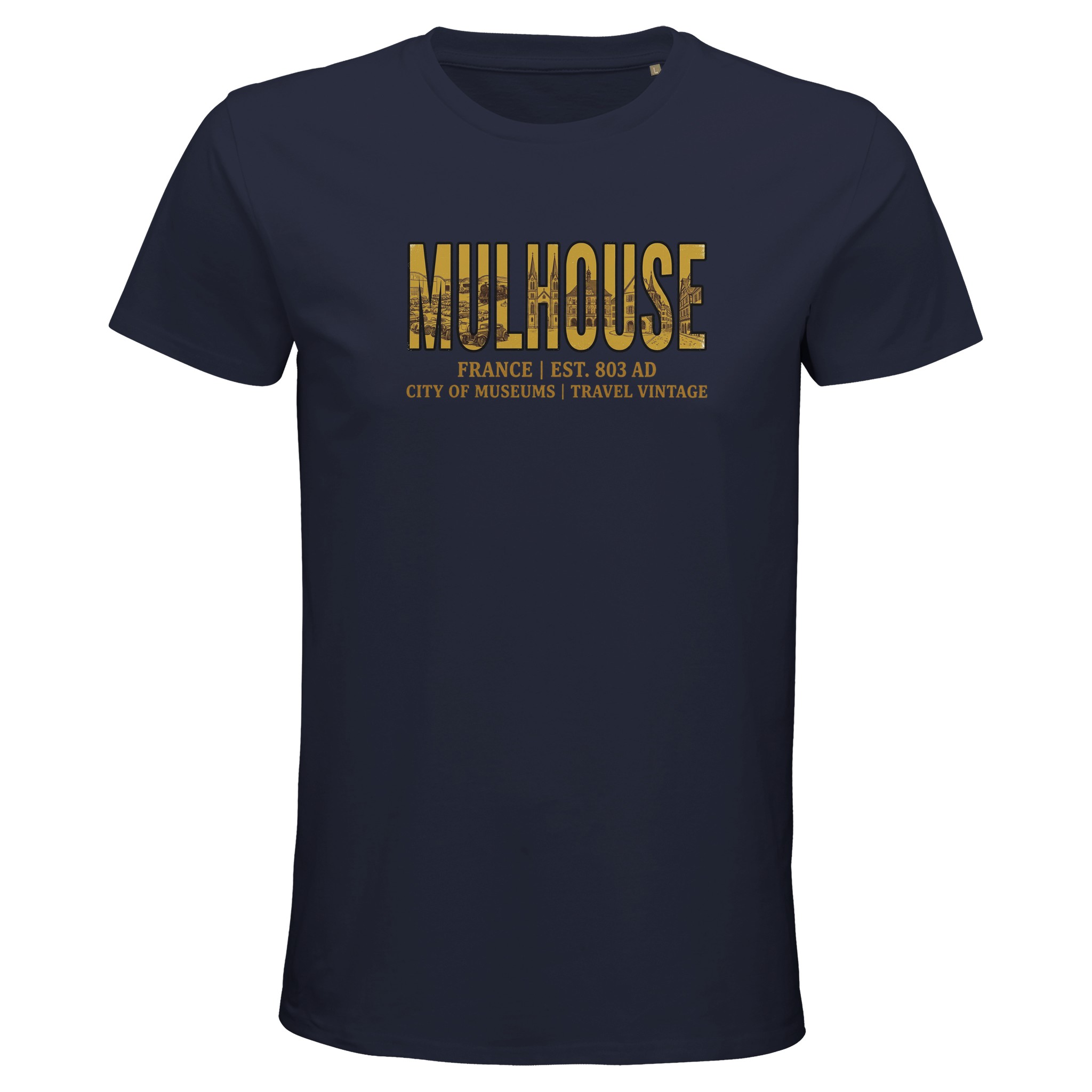 T-shirt Mulhouse homme bio ajusté ville française T-shirt Mulhouse homme bio ajusté ville française